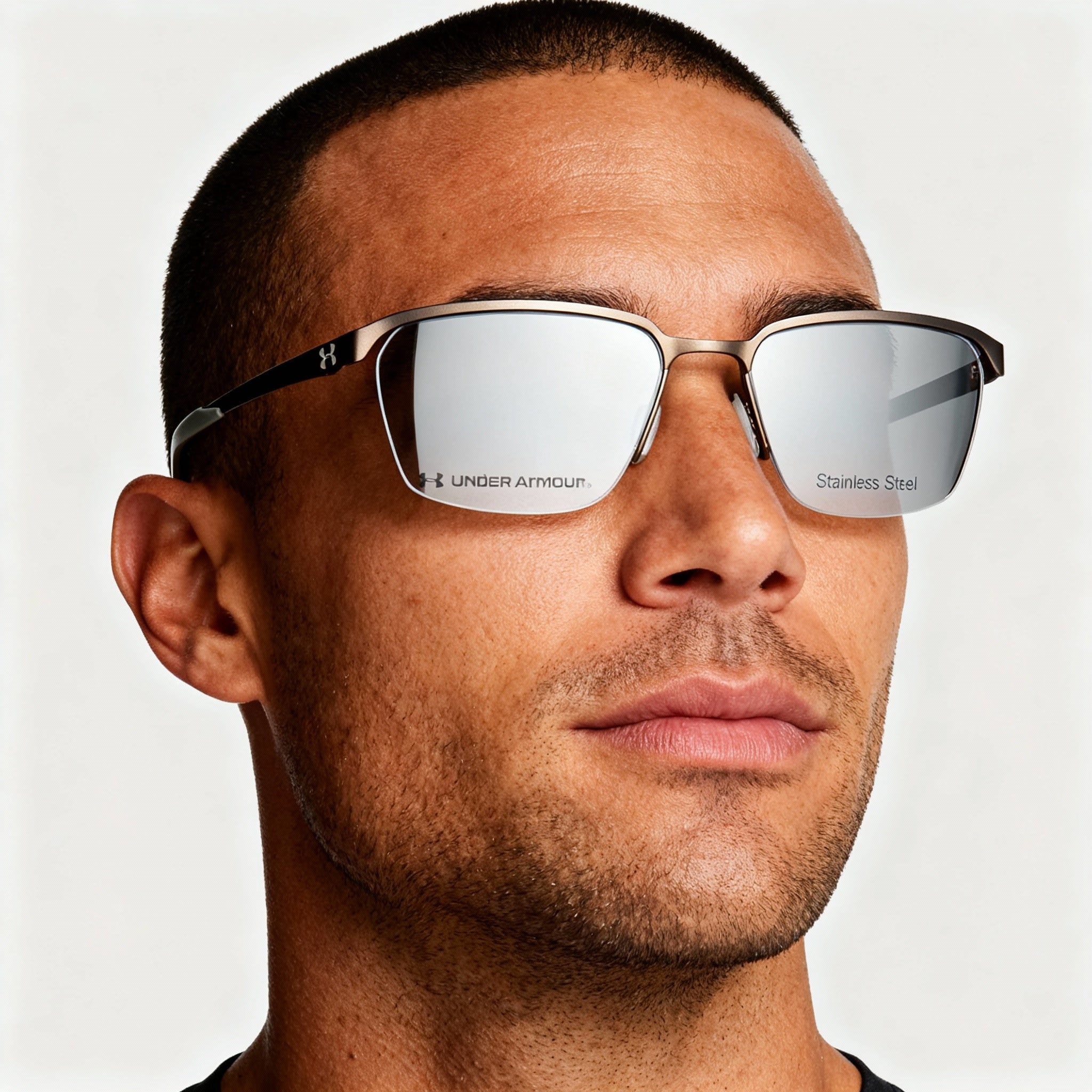 Under Armour Casual Men's Eyewear, Grey Brown Alloy Steel Frame, Non-polarised Polycarbonate Lenses, 56-17-140, Photo 4