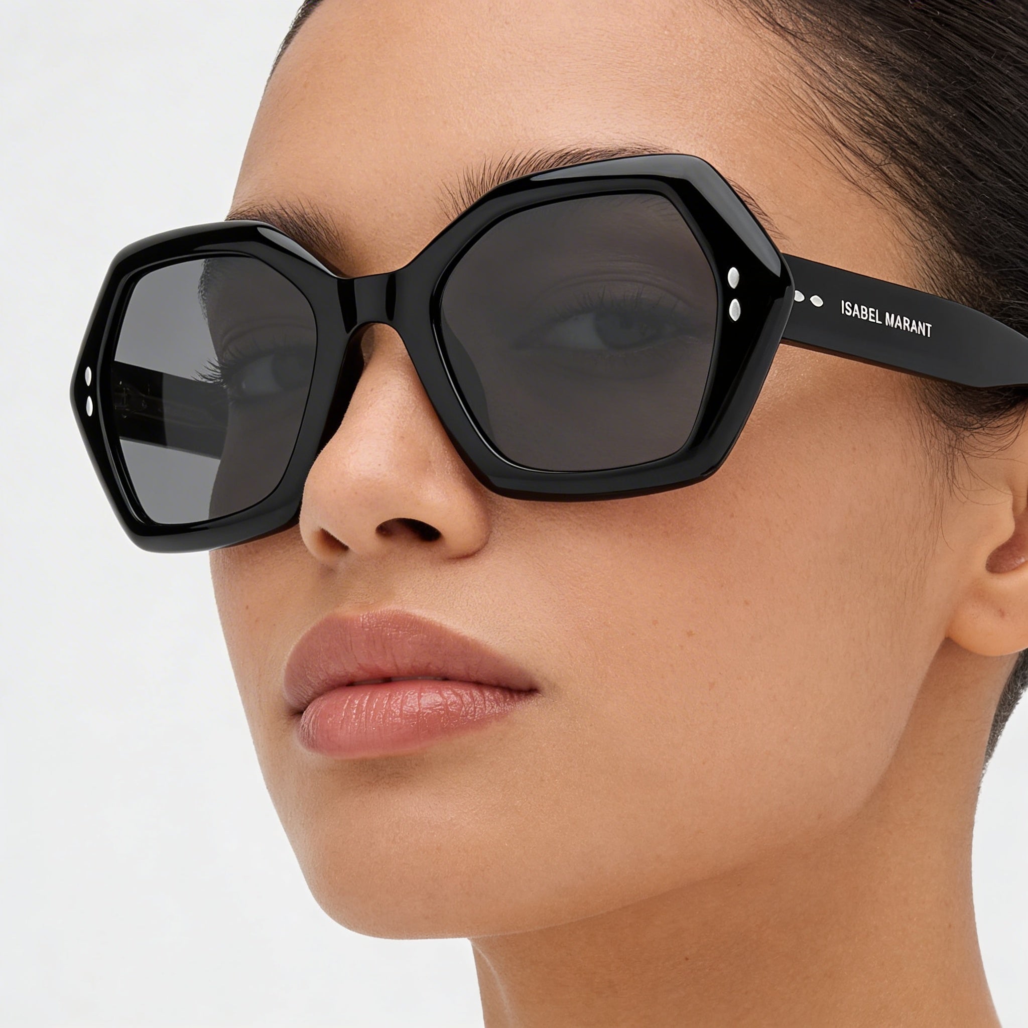 Isabel Marant Modern Women's Octagonal Black Acetate Polycarbonate Lenses UV Protection Sunglasses 53-22-145, Photo 4