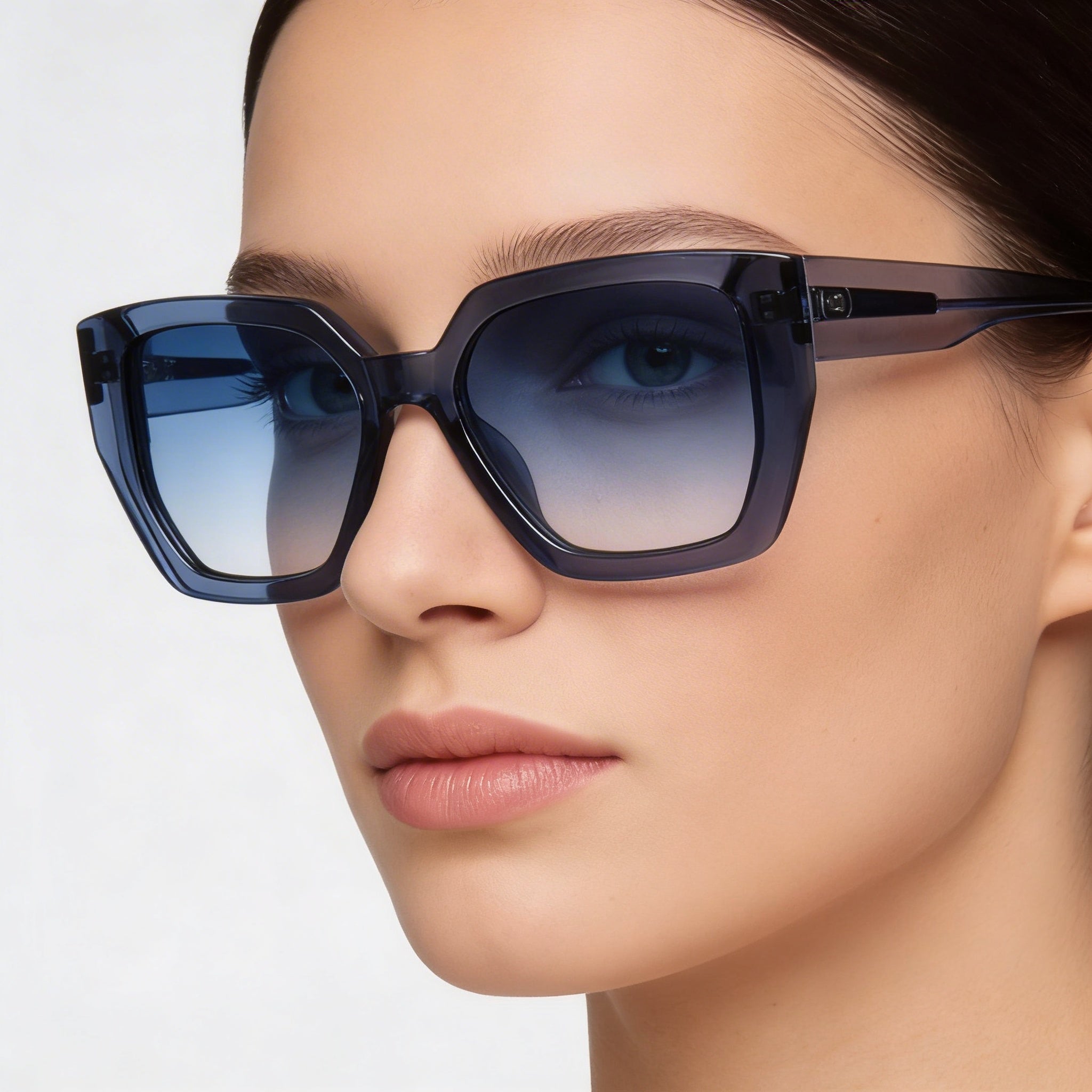 rag & bone Women's Rnb1052/S Grey Acetate Sunglasses, Blue Doubleshade Peach Non-Polarized, UV Protection, 54mm, Photo 5