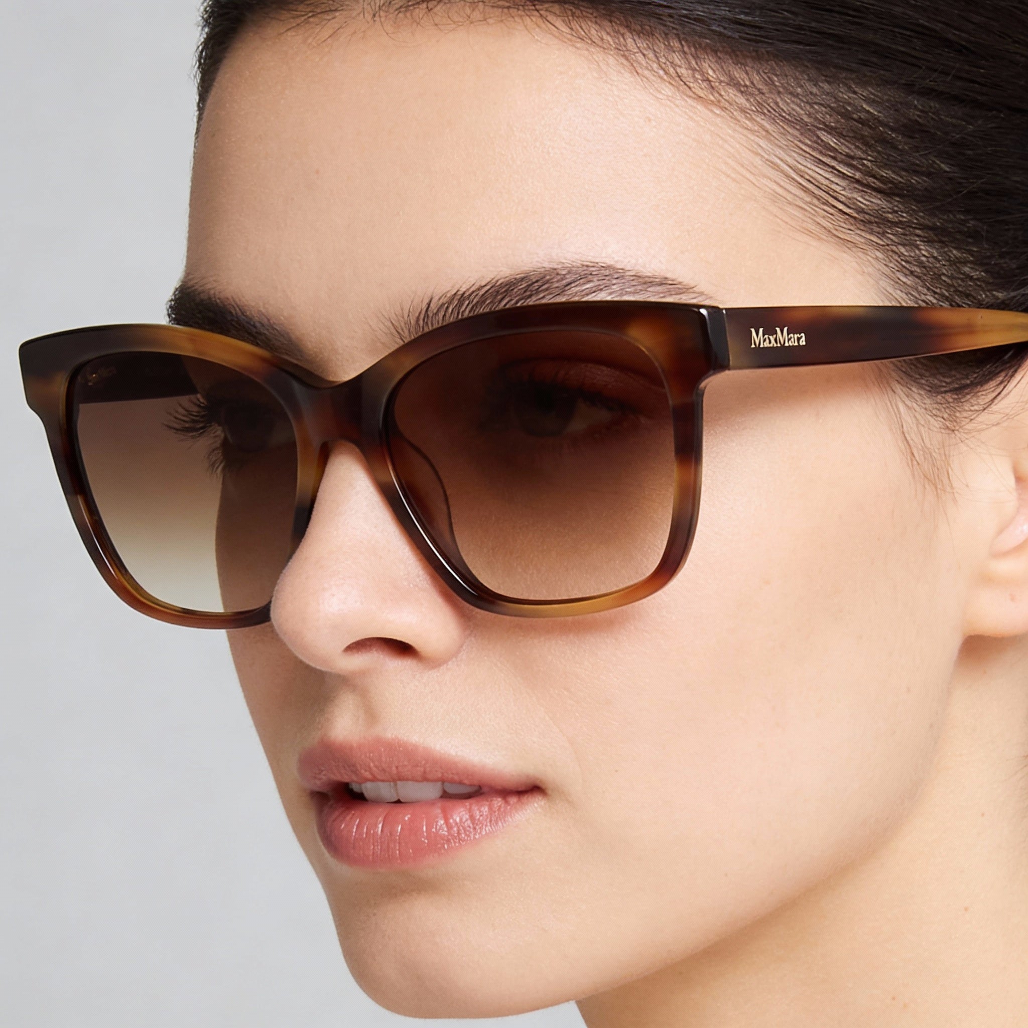 Gafas de sol MaxMara Casual para mujer, montura de acetato marrón oscuro brillante con lentes grises, ancho de lente: 56 mm, puente: 16 mm, patilla: 140 mm, Photo 5