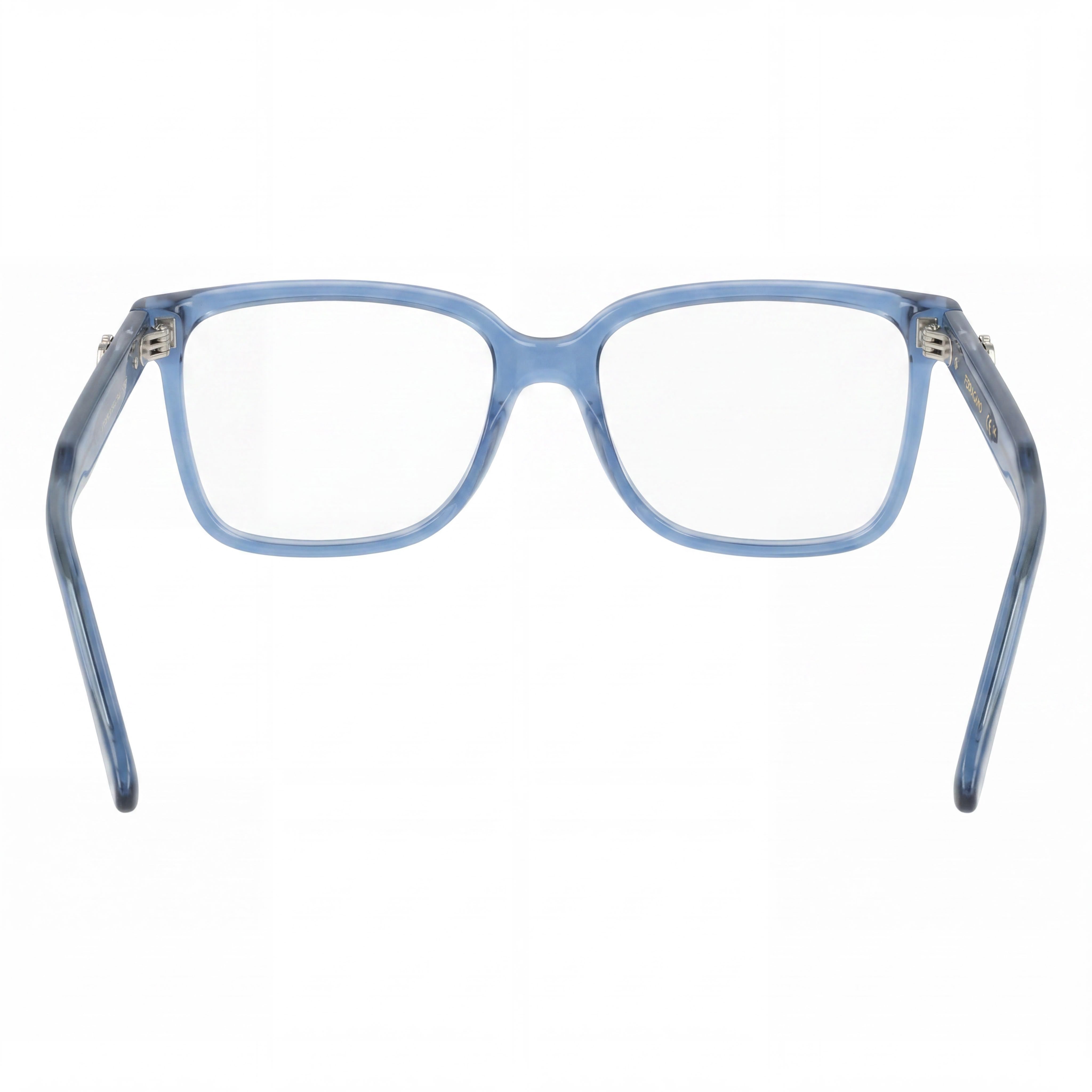 Ferragamo Men’s Casual SF3043E Ophthalmic Eyeglasses Transparent Blue Frame (Acetate or Metal) 57-16-145, Photo 3