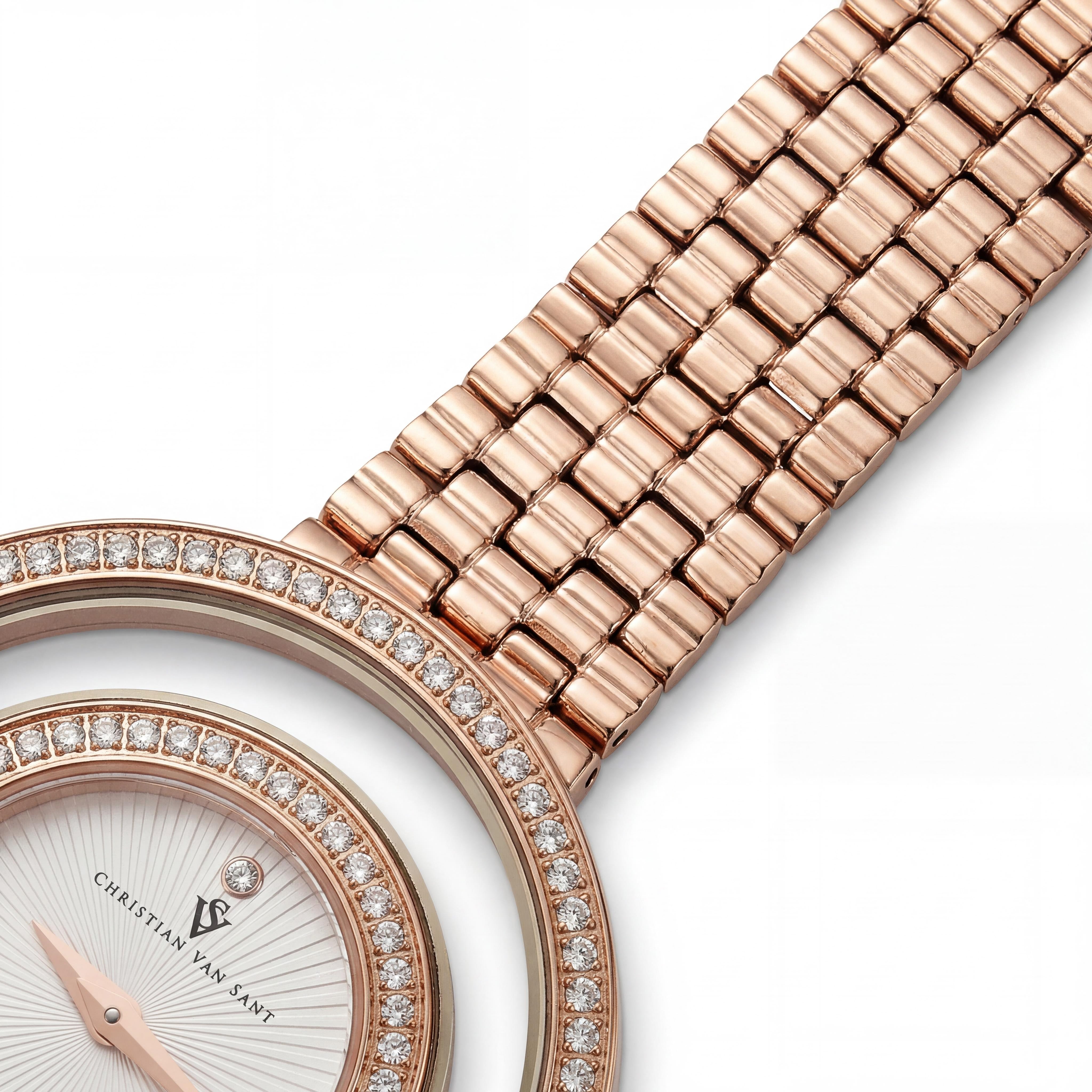 Christian Van Sant CV4832 Gracieuse Women's Rose Gold Stainless Steel White Dial Crystal Watch 34mm, Photo 3
