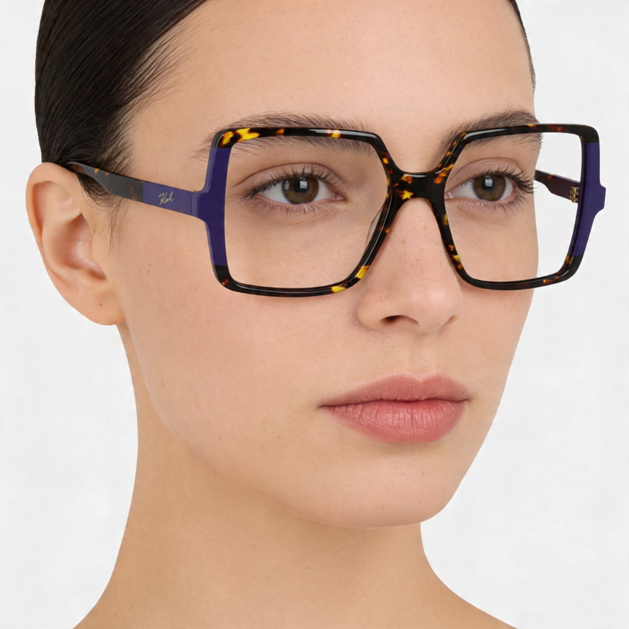 KARL LAGERFELD Kl6169 Women's Acetate Eyewear Frames in Tokyo Tortoise Violet with 54mm Lens Width, Photo 4