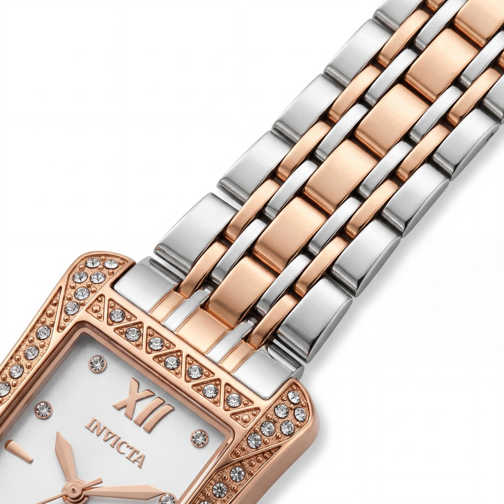 Reloj Invicta Wildflower 69274 de cuarzo de acero inoxidable de 26 mm con esfera plateada y resistencia al agua de 3 ATM para mujer