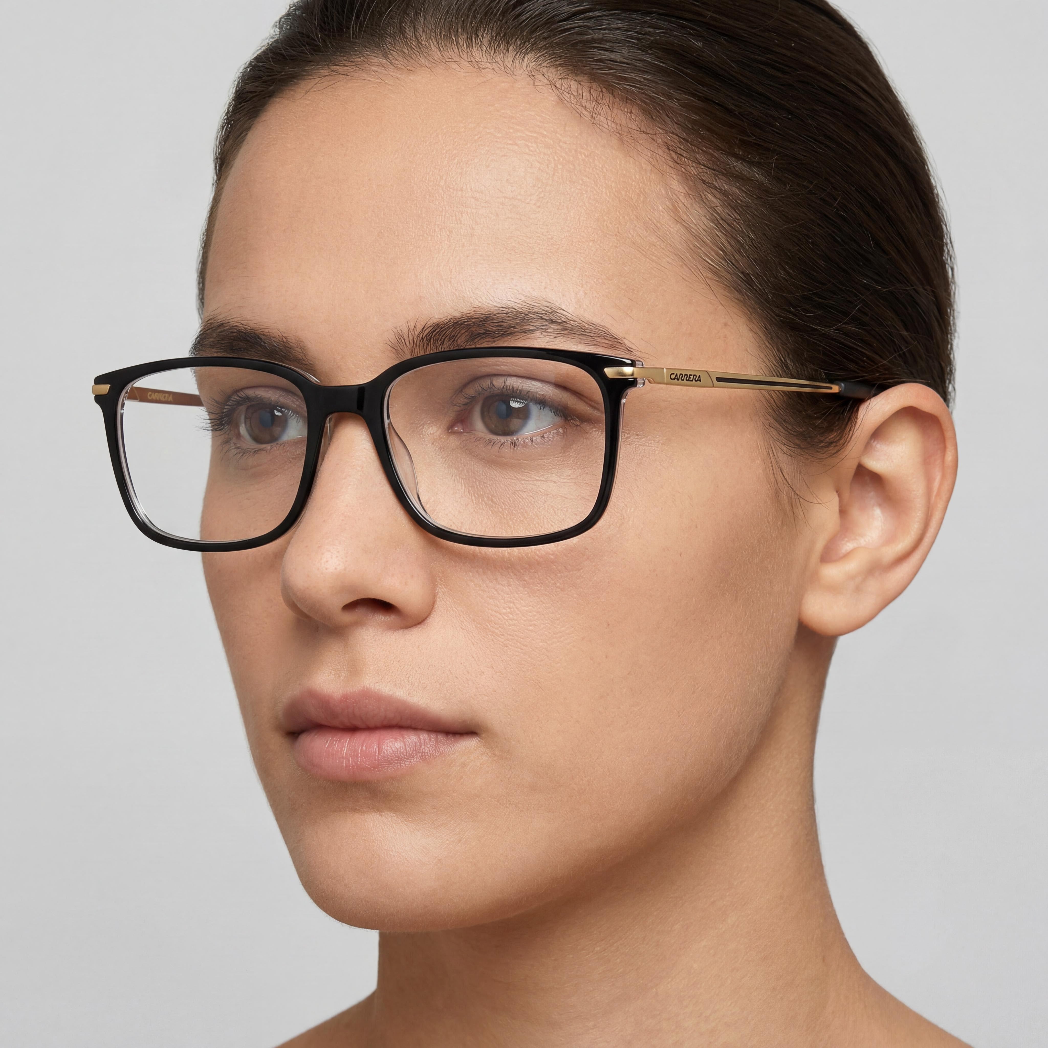 Carrera Unisex RECTANGULAR / CUADRADO Plástico Negro Montura de Cristal Policarbonato Sin-Lentes Gafas de 55mm, Photo 5