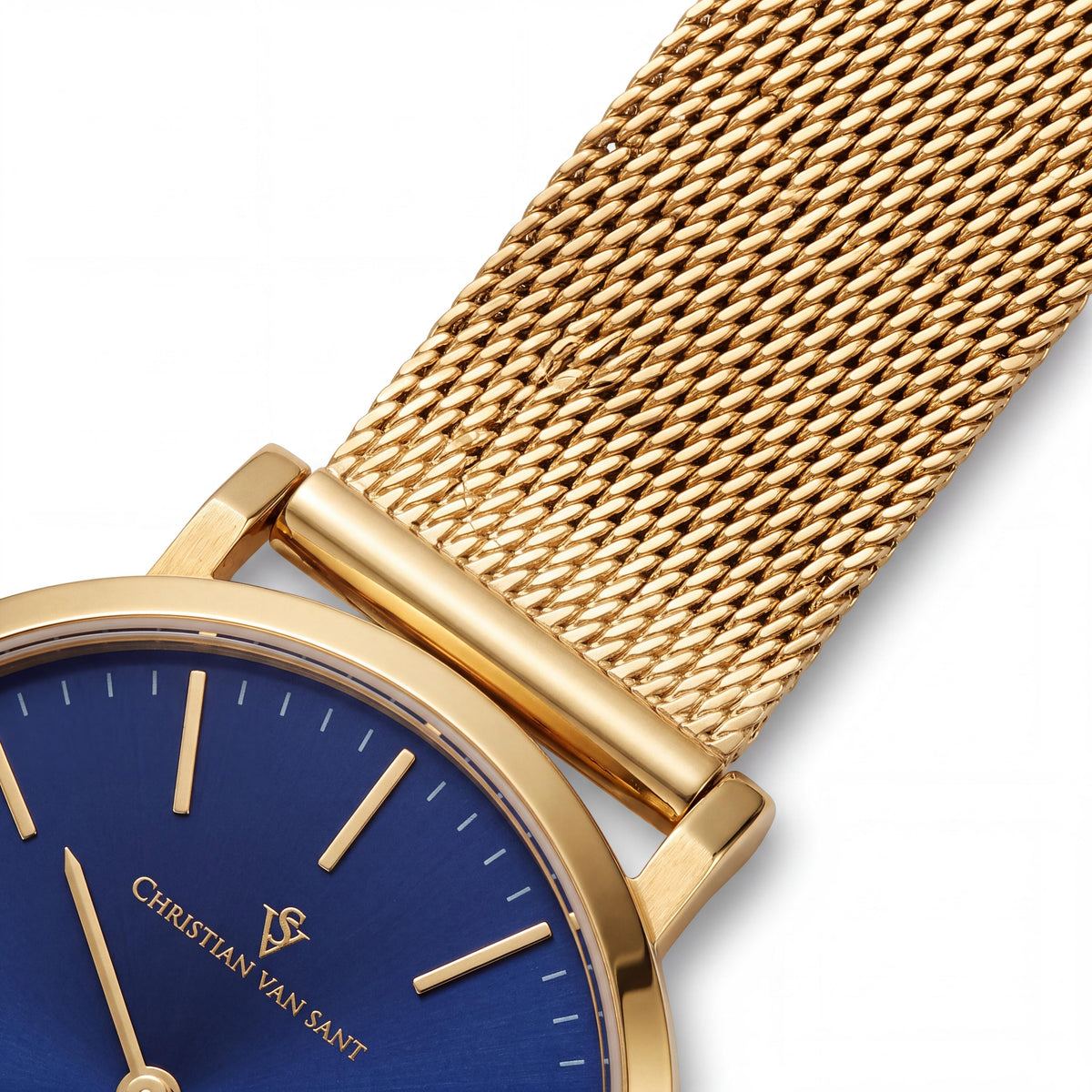 Christian Van Sant Paradigm Women's Gold Stainless Steel Bracelet Quartz Watch with Blue Dial, Water Resistant, Photo 3