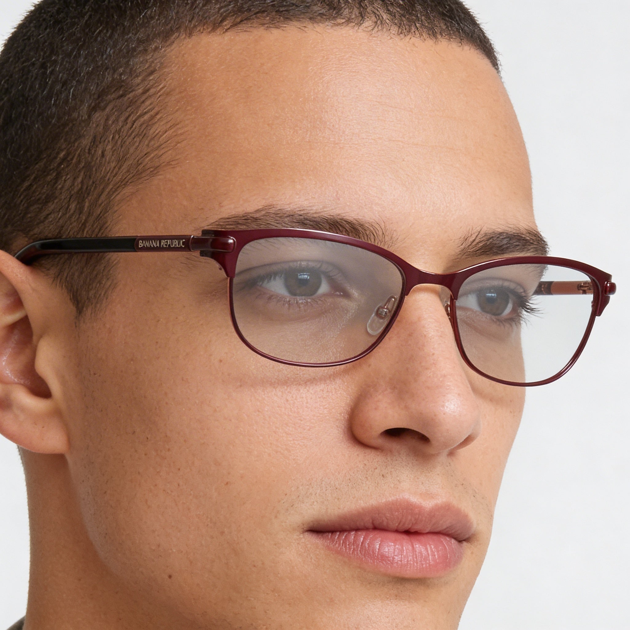BANANA REPUBLIC Gafas metálicas Serafina para hombre en color burdeos con lentes de 51 mm, puente de 16 mm y patillas de 130 mm, Photo 4