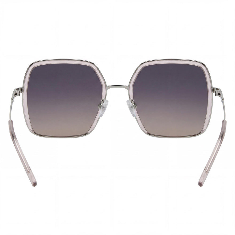 HUGO BOSS BLACK Gafas de sol de mujer cuadradas rosa de acero inoxidable con paladio y protección UV de 55 mm Boss 1783/S
