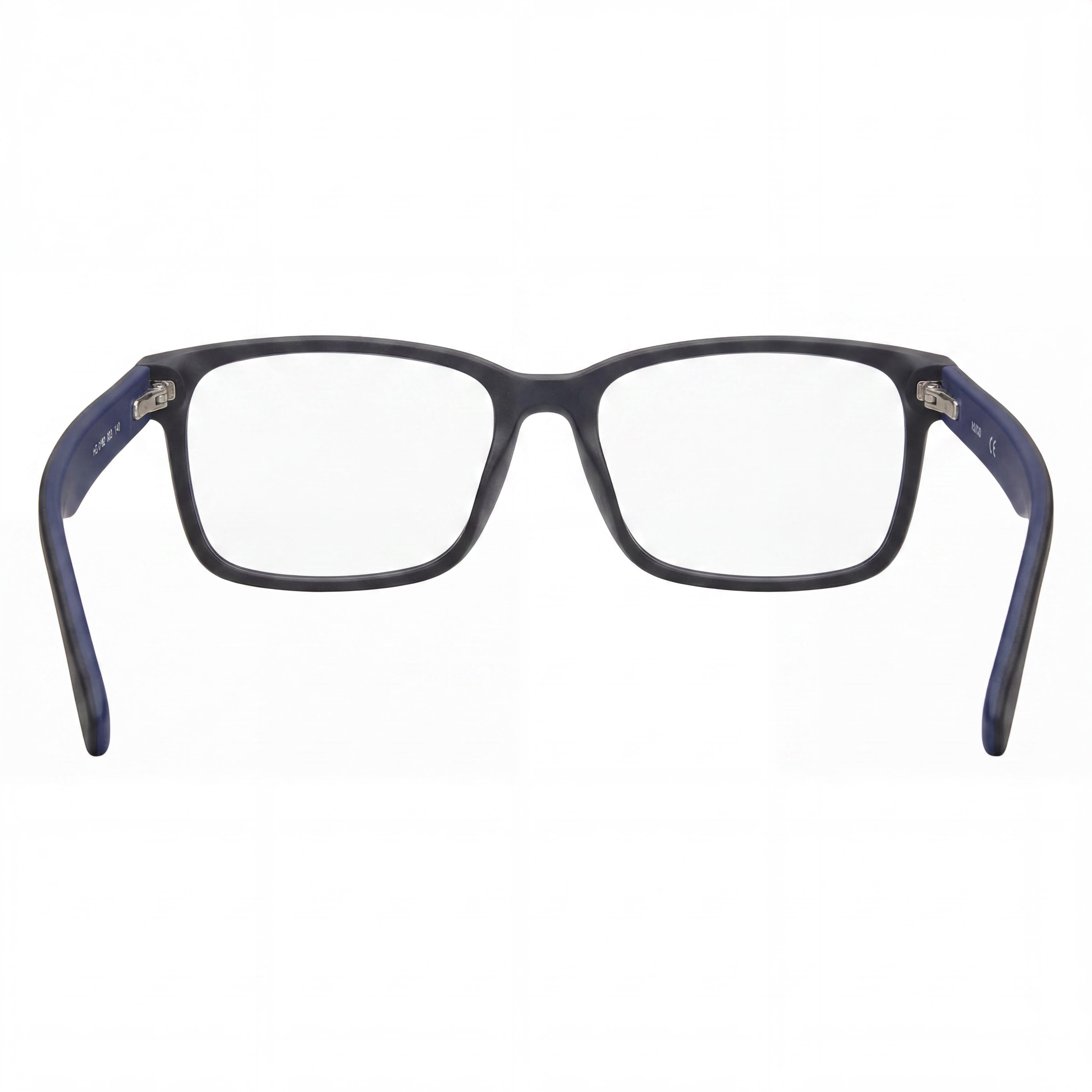 Hugo Boss Audio Systems Hg 0182 Gafas para hombre, negro mate, armazón de plástico azul, lentes transparentes no recetadas, 55-16-140, Photo 4