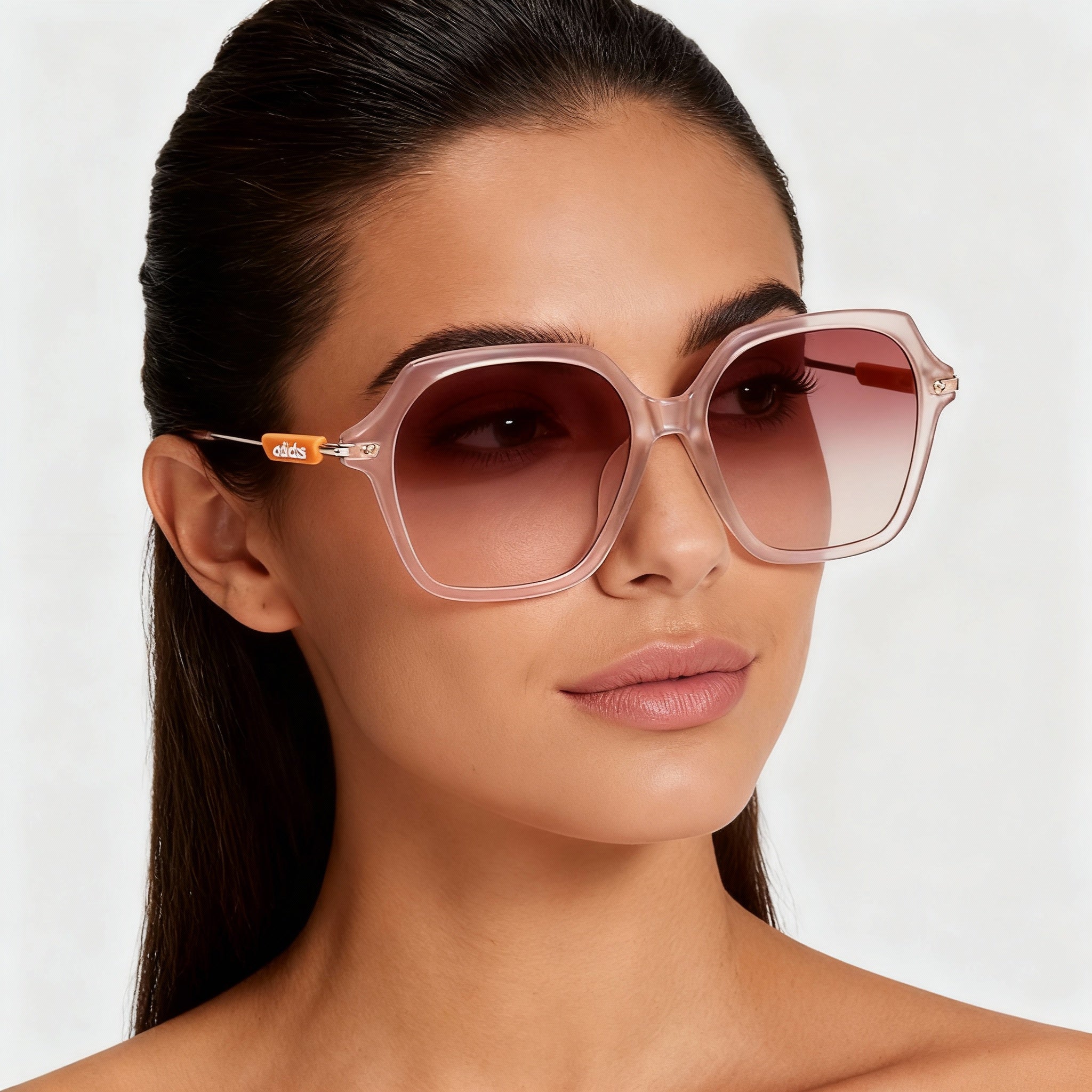 adidas Originals Or0082 Women's Plastic Sunglasses, Matte Light Pink Rose Gold Frame, Roviex Mirror UV Lenses, 55mm, Photo 5