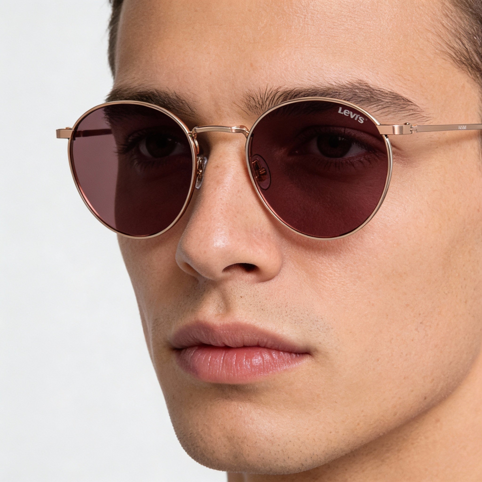 Levi's Casual Men's Gold Copper Metal Frame Pink Lens UV Protection Sunglasses 52mm Lens, 21mm Bridge, 145mm Temple, Photo 4