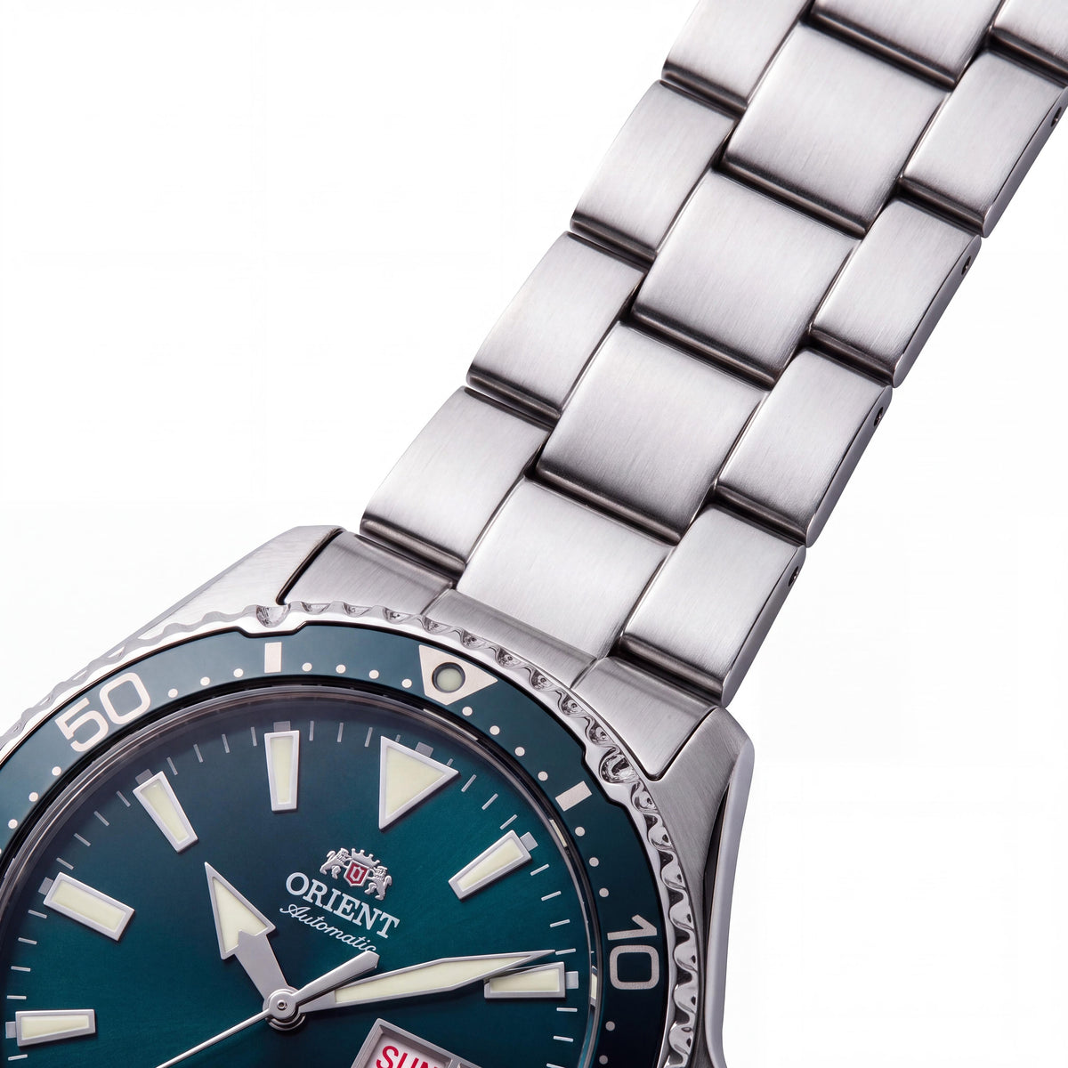 Reloj de buceo mecánico Orient Sporty para hombre, 42 mm, acero inoxidable, esfera verde, luminiscente, cristal de zafiro, Photo 3
