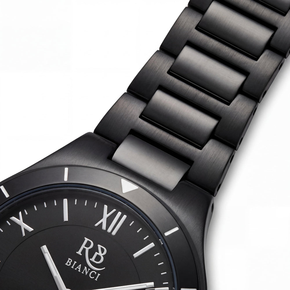 Reloj Roberto Bianci RB0410 de cuarzo para mujer, de acero inoxidable, con esfera negra, que brilla en la oscuridad y se ilumina