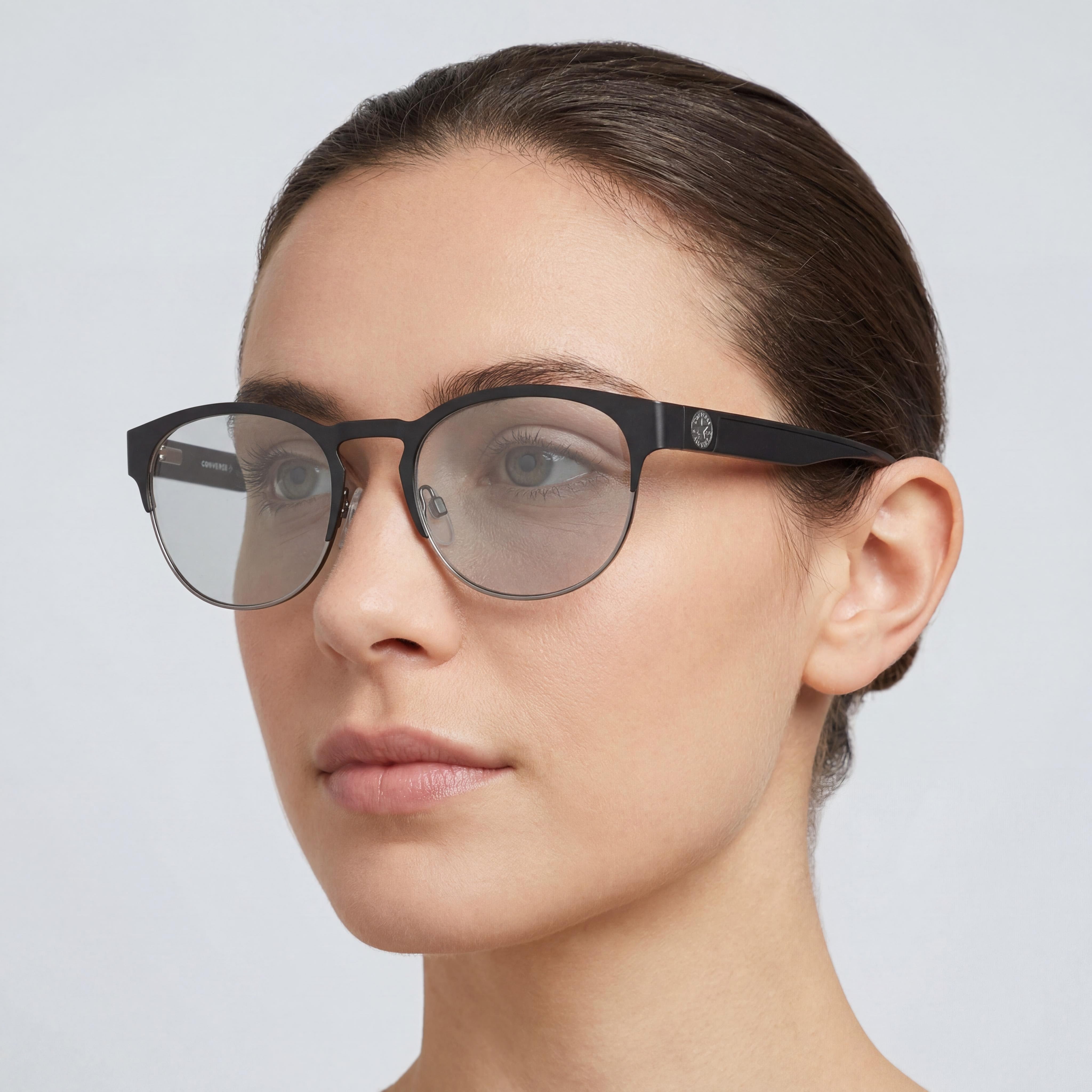 Converse Classic Women's Acetate Frame Eyeglasses Matte Black/Gunmetal with Polycarbonate Lens 51mm, Photo 5