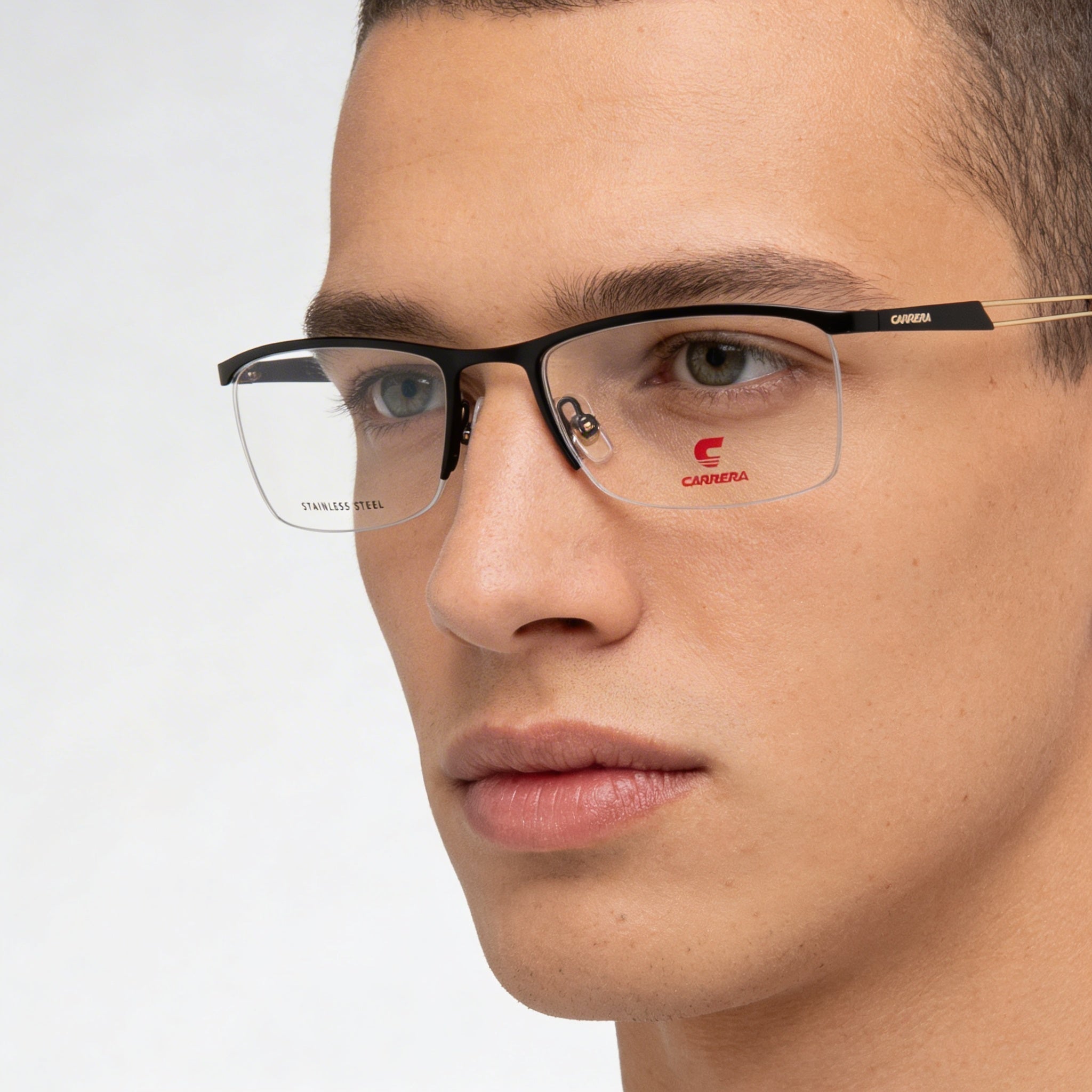 Carrera 8901 Unisex Alloy Steel Black Gold Frame Eyewear with non-polarized Polycarbonate Lenses 54mm, Photo 3