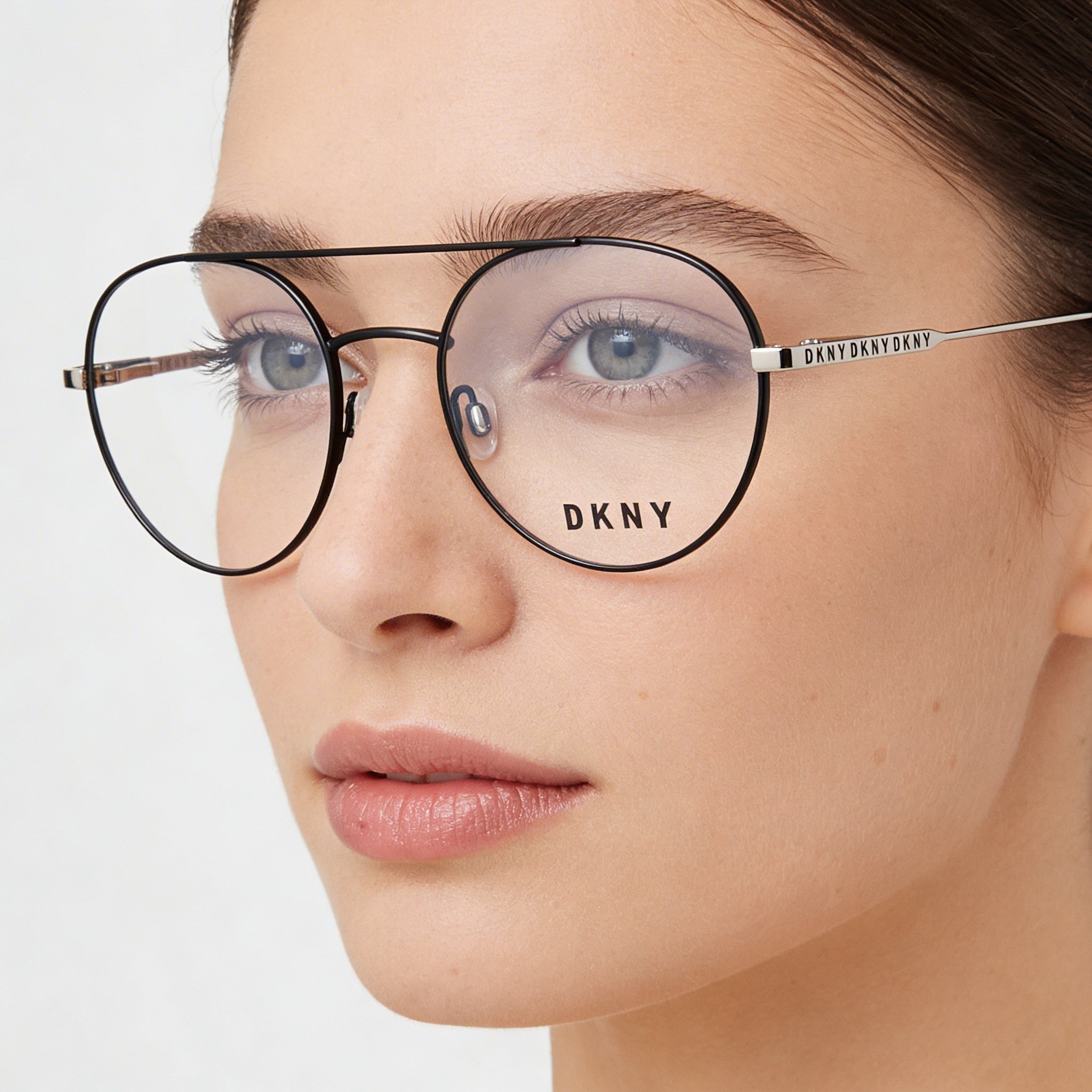 Gafas DKNY para mujer modernas DK1025 con montura de aleación de acero y cristales oro rosa marrón, tamaño 51 mm, Photo 4
