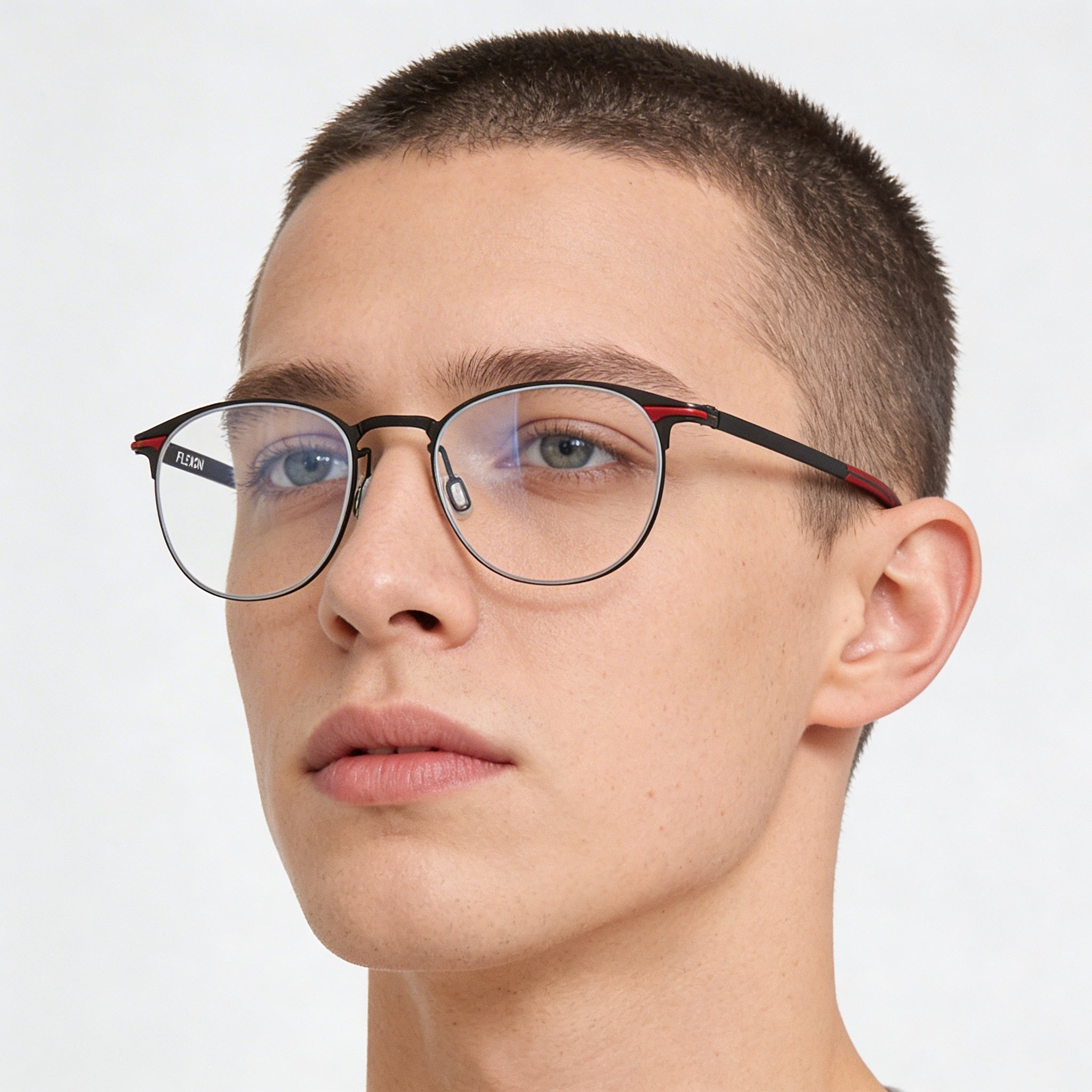 Flexon B2000 Unisex Eyeglasses, Metal Frame in Graphite Black Finish, 50mm Lens Width, Photo 3