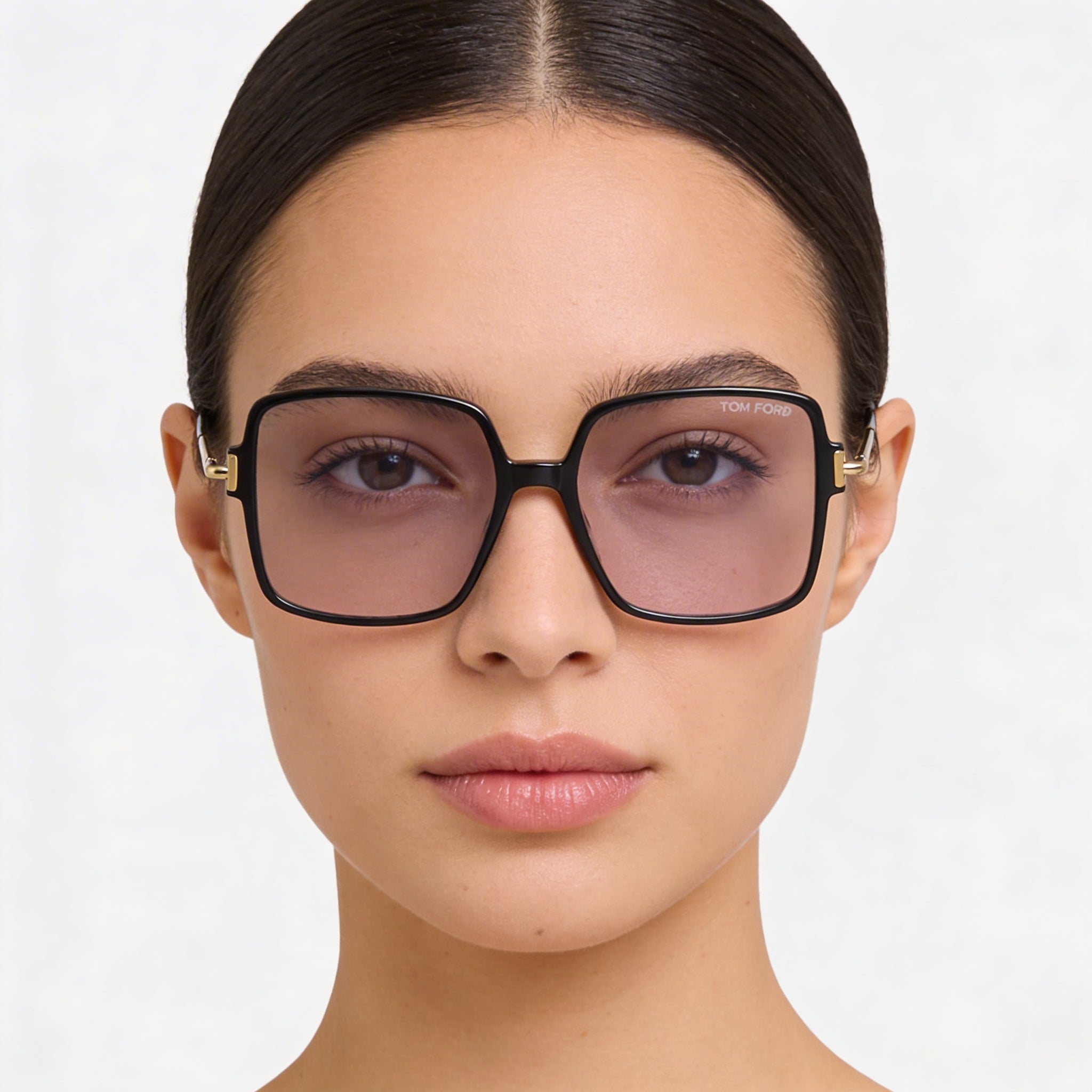Tom Ford FT5915-B Women's Blue Filter Plastic Full Rim Square Eyeglasses Black Havana 53mm, Photo 5