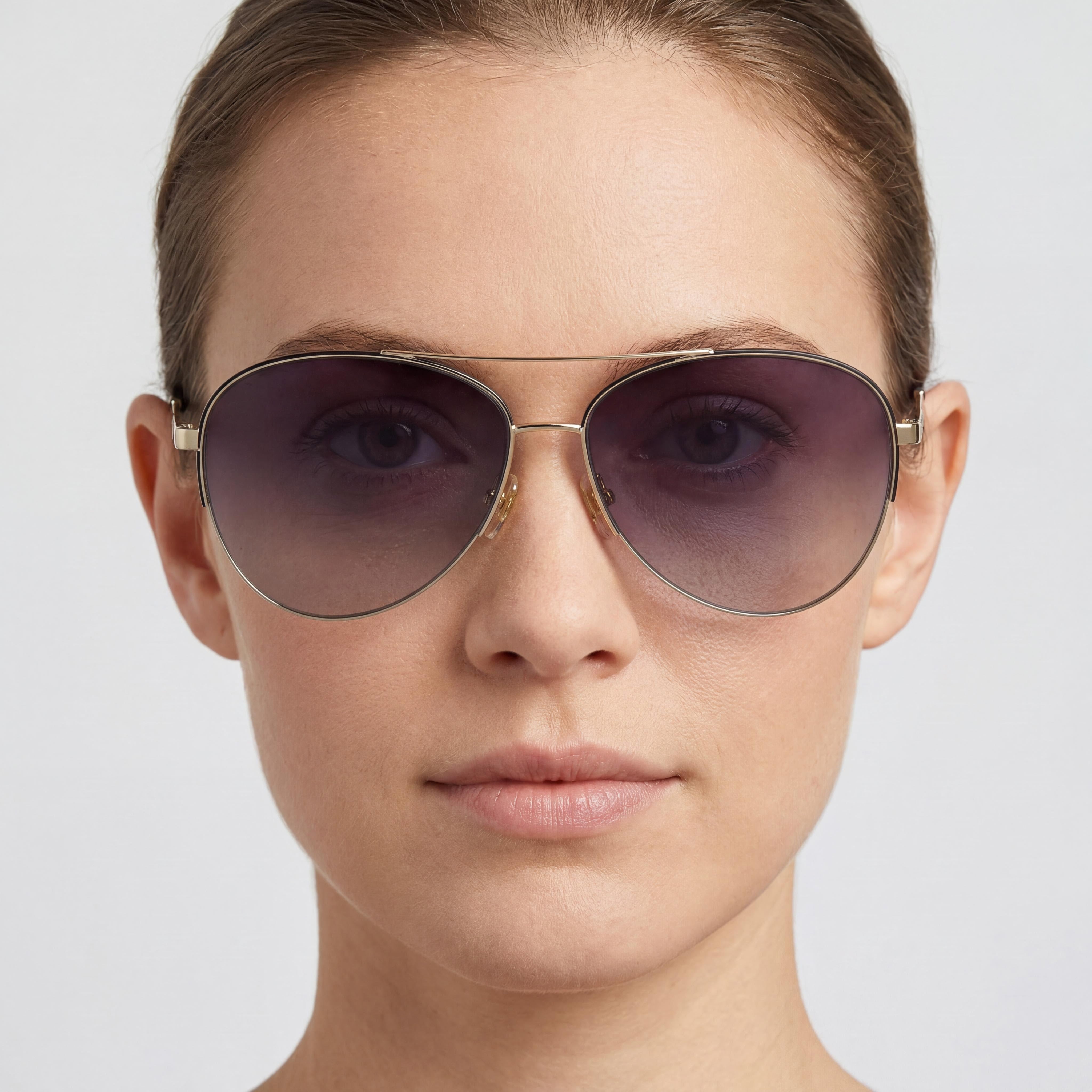 kate spade new york Modern Women's Stainless Steel Gold Black Frame Grey Composite Lens Sunglasses 55mm, Photo 5