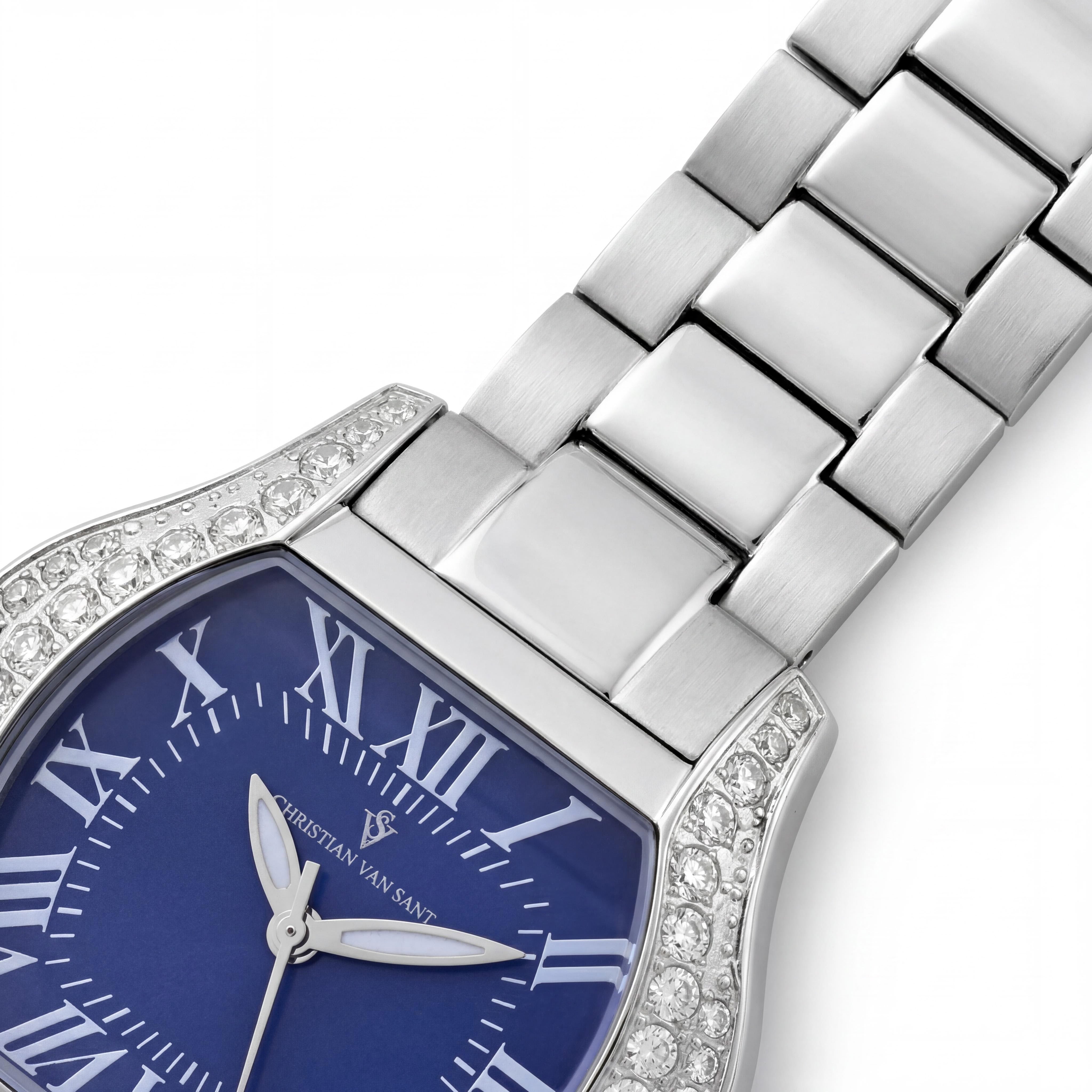 Christian Van Sant CV1832 Women's Bracelet Watch, Stainless Steel Case & Bracelet, Blue Dial, Water Resistant, Photo 3
