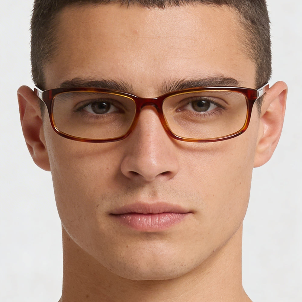 Ermenegildo Zegna VZ3538 0711 Men's Eyeglasses with Plastic Tortoiseshell Frame and Clear Lenses 56mm