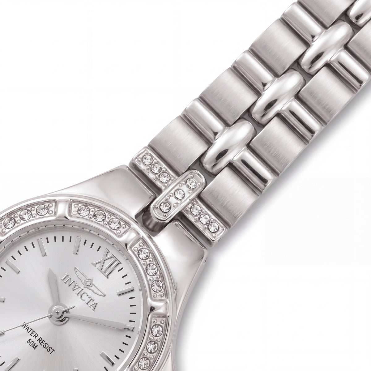 Invicta Women's Bracelet Silver-Tone Stainless Steel Flame Fusion Crystal Quartz Second Hand Water-Resistant 21mm Watch, Photo 3