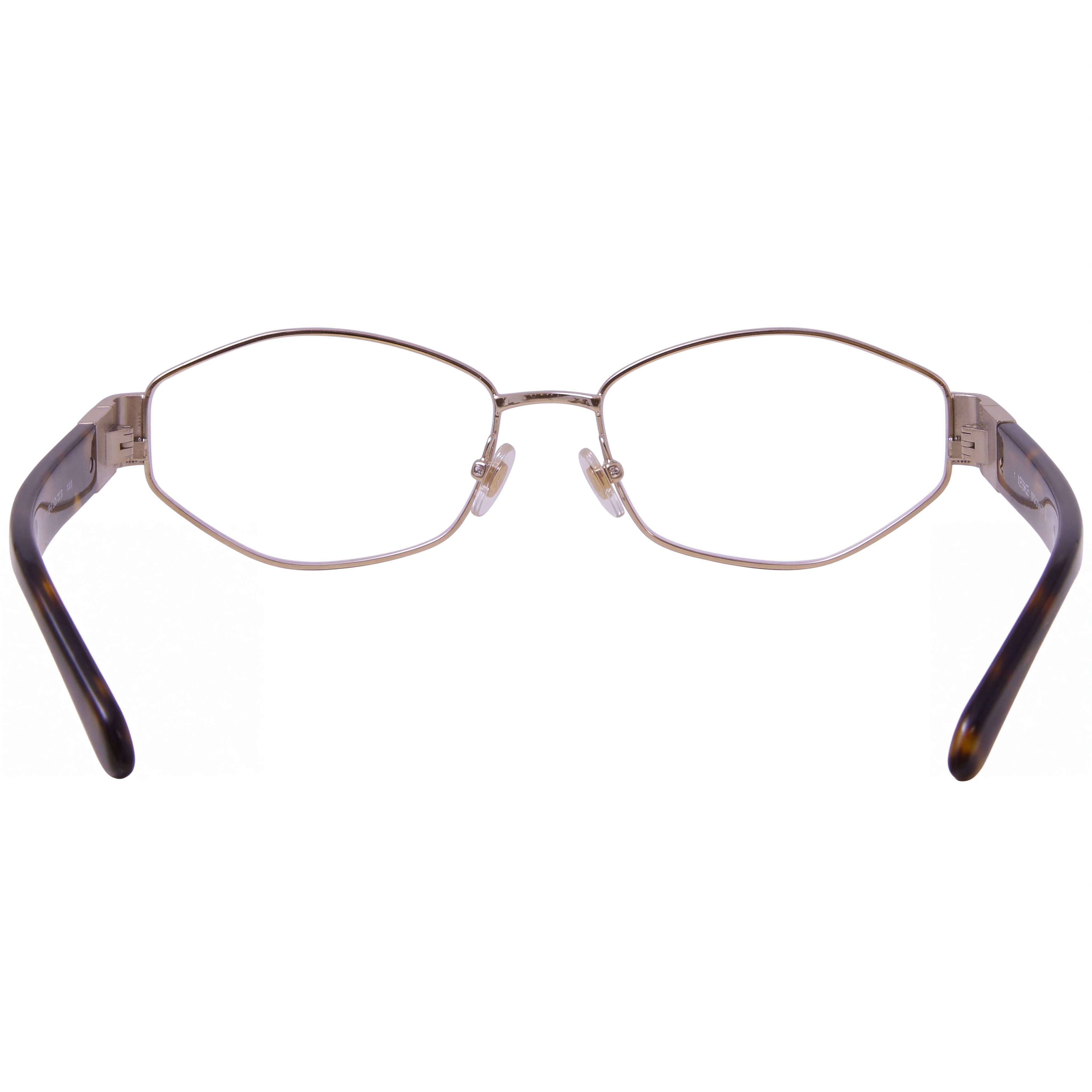 Versace Classic Women's Pale Gold Metal Optical Eyeglasses Frame 53mm Lens, 16mm Bridge, 140mm Temple, Photo 2