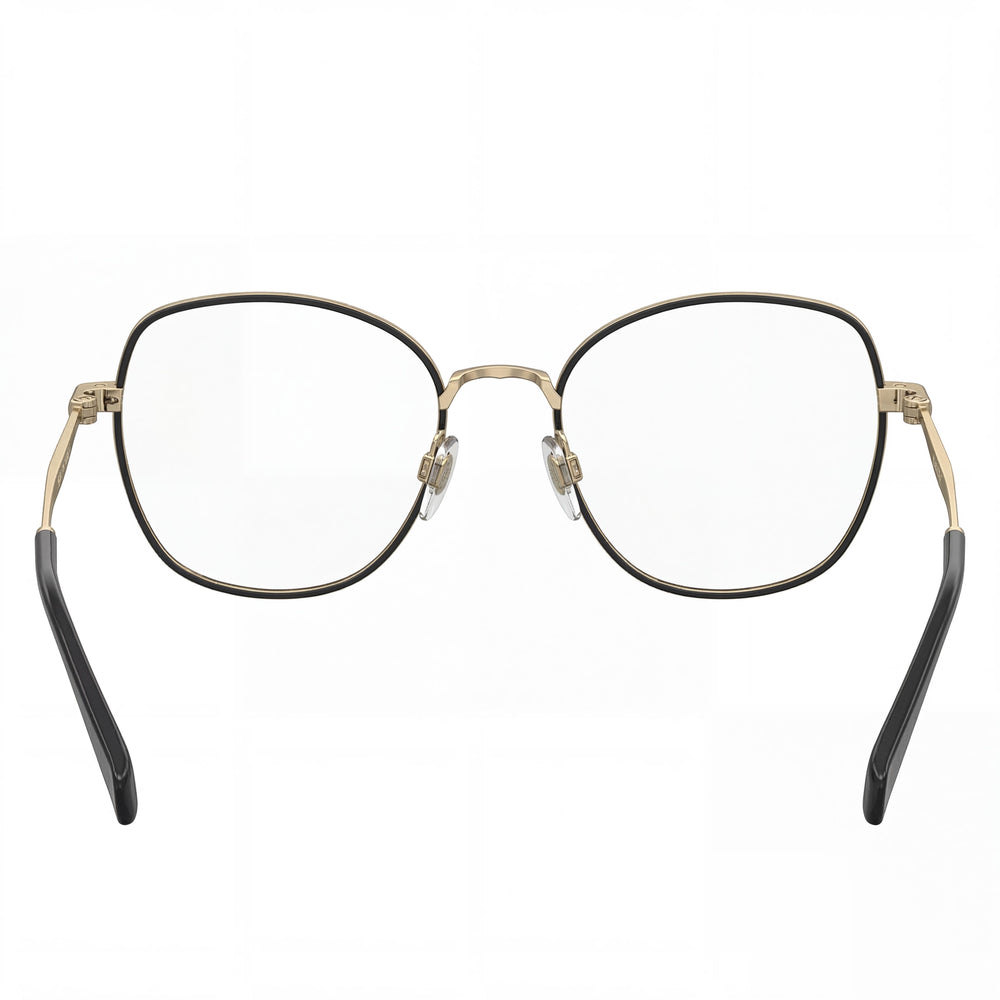 Gafas graduadas Levi's Lv 5023 de acero inoxidable negro para mujer, montura completa, de gran tamaño, de 52 mm