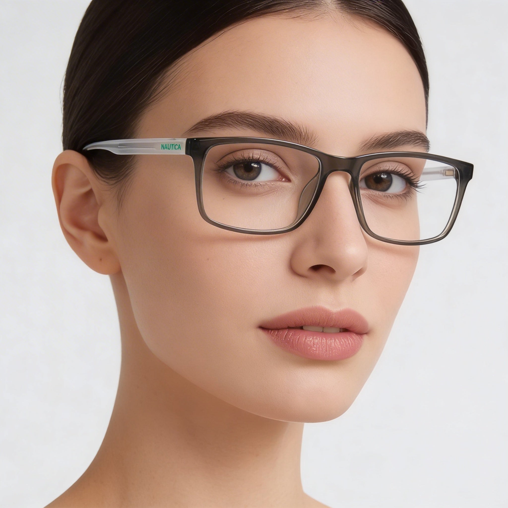 Gafas Nautica N8182 para mujer con montura de metal gris cristalino y lentes transparentes, ancho de lente: 53 mm, Photo 5