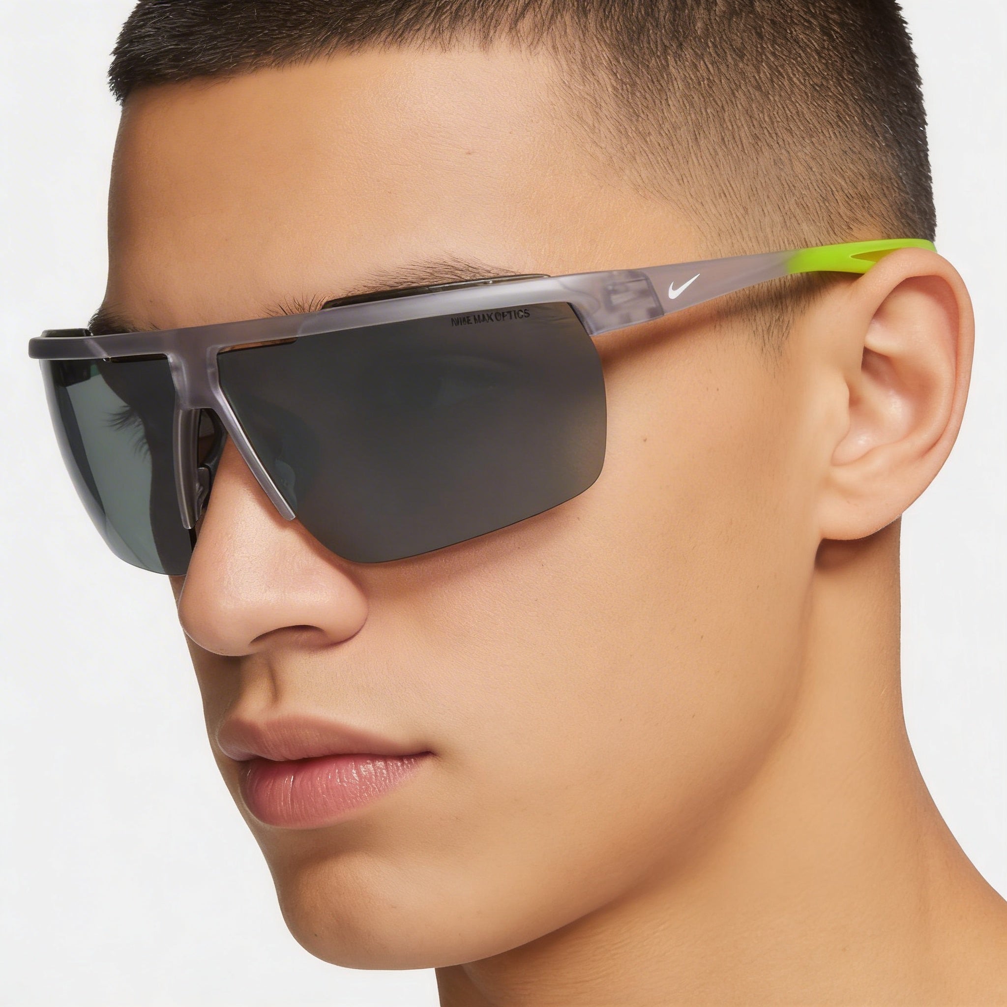 Nike Windshield CW4664 Unisex Rectangular Plastic Sunglasses UV Protection 75mm - Wolf Grey/White/Silver Flash, Photo 4