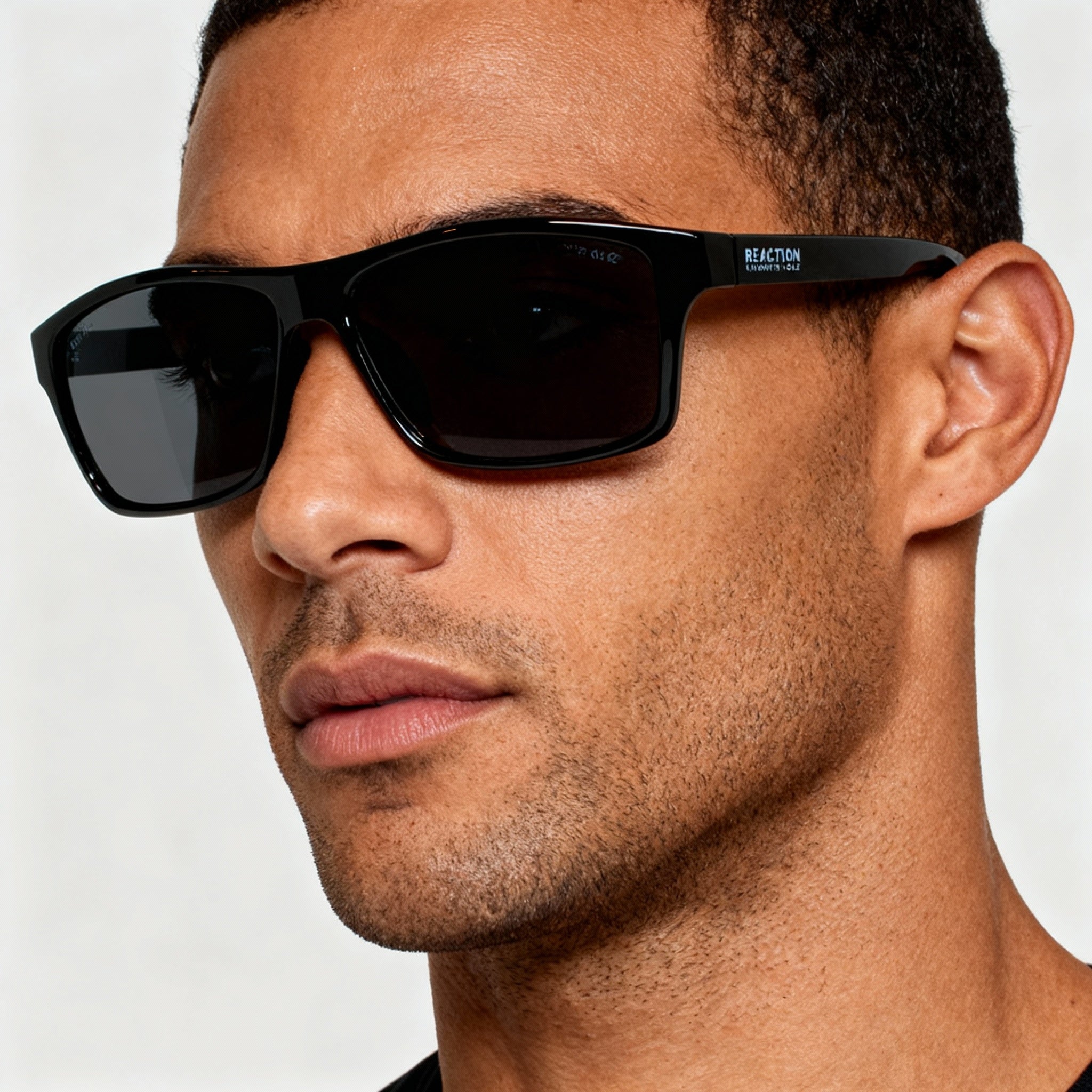 Kenneth Cole Men's Athletic Black Plastic Sunglasses, Smoke Non-Polarized Lenses, 100% UV Protection, 53-15-135, Photo 3