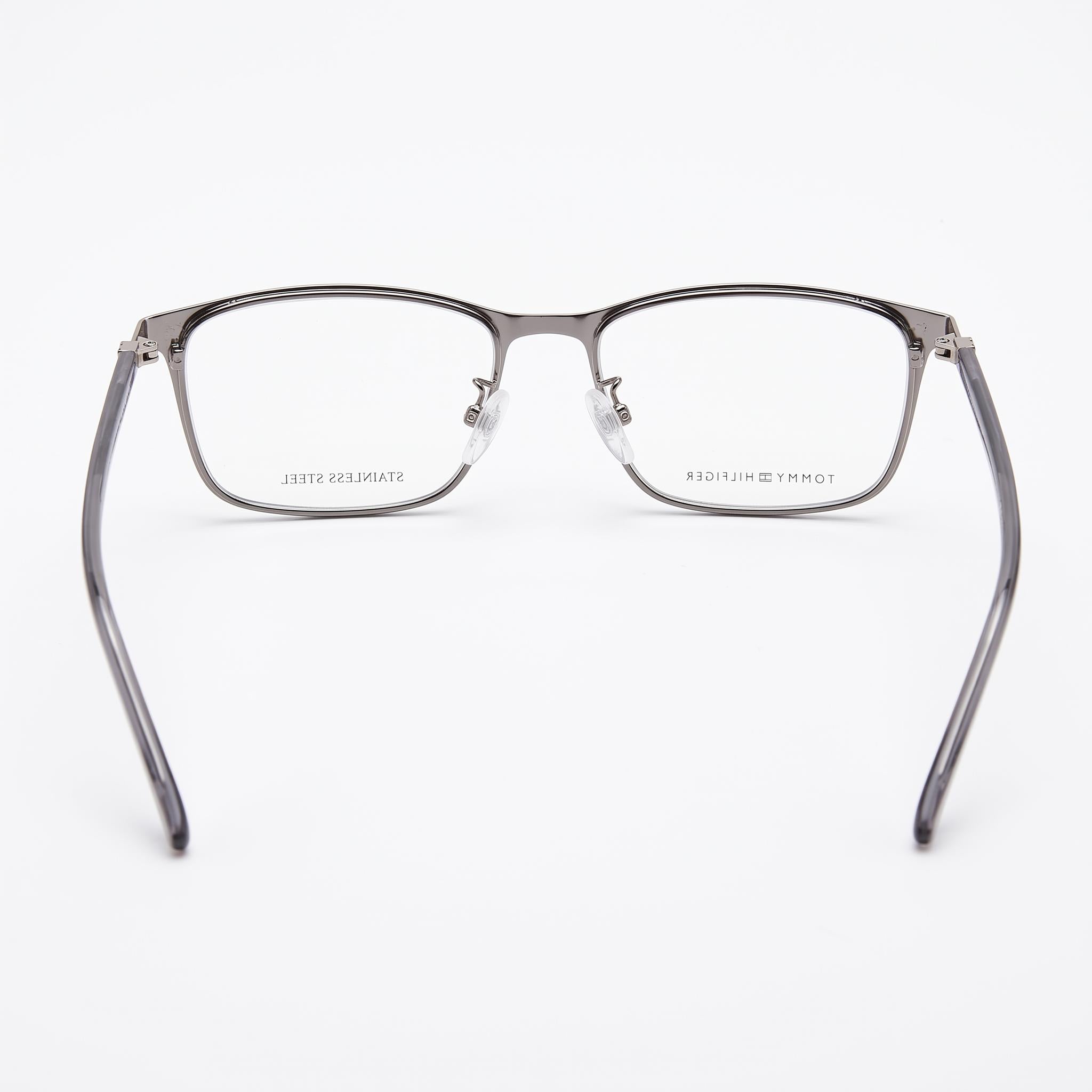 Tommy Hilfiger Modern Unisex Black Palladium Alloy Steel Frame Eyeglasses with Polycarbonate Lenses 54mm, Photo 3