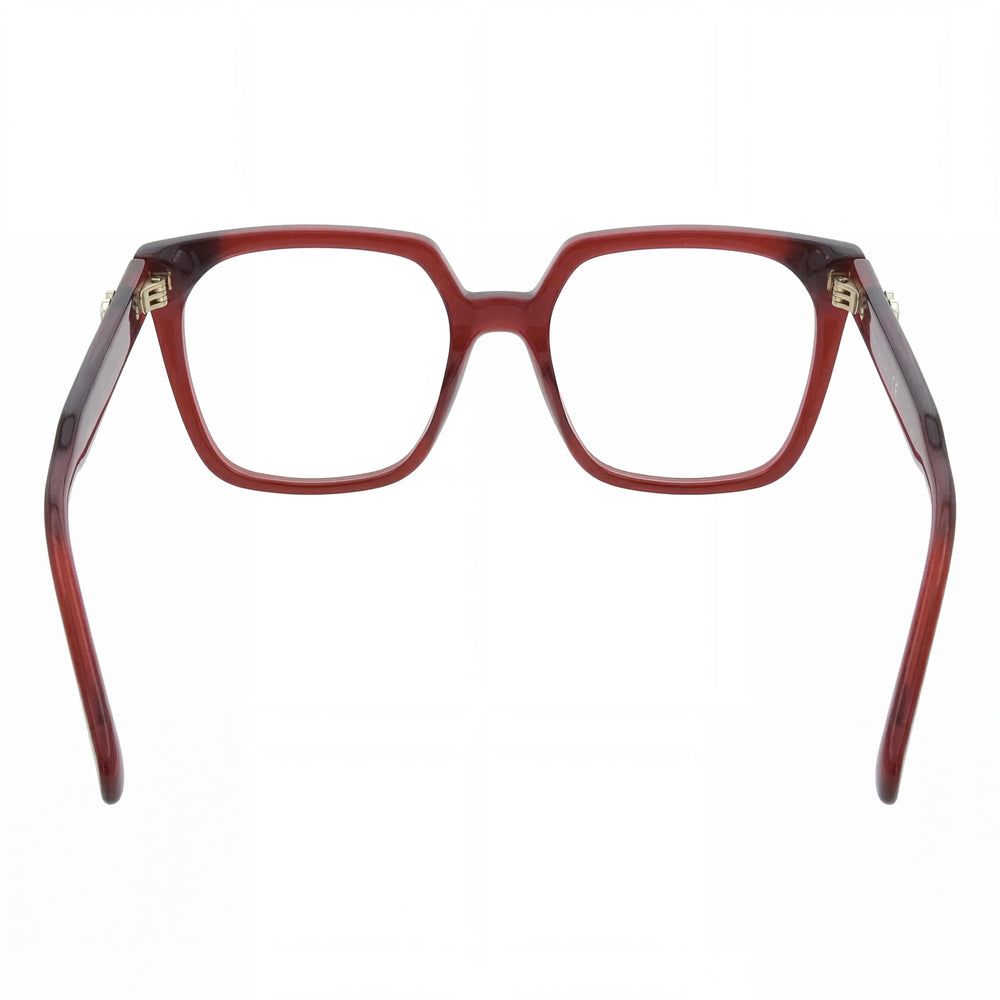 Ferragamo Casual Women's Transparent Burgundy Plastic Optical Prescription Eyeglasses Frame 55mm Lens Width