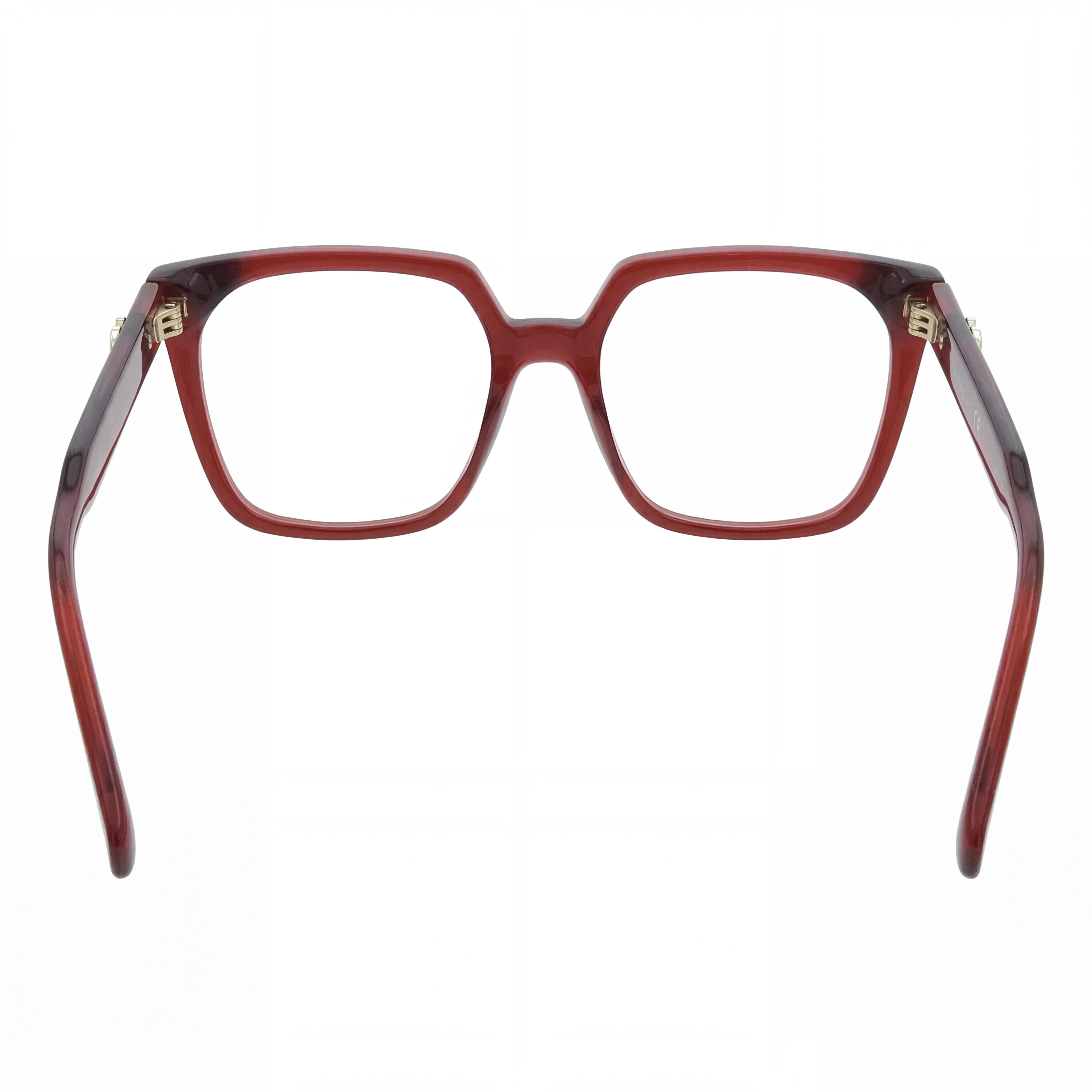 Ferragamo Casual Women's Transparent Burgundy Plastic Optical Prescription Eyeglasses Frame 55mm Lens Width, Photo 2