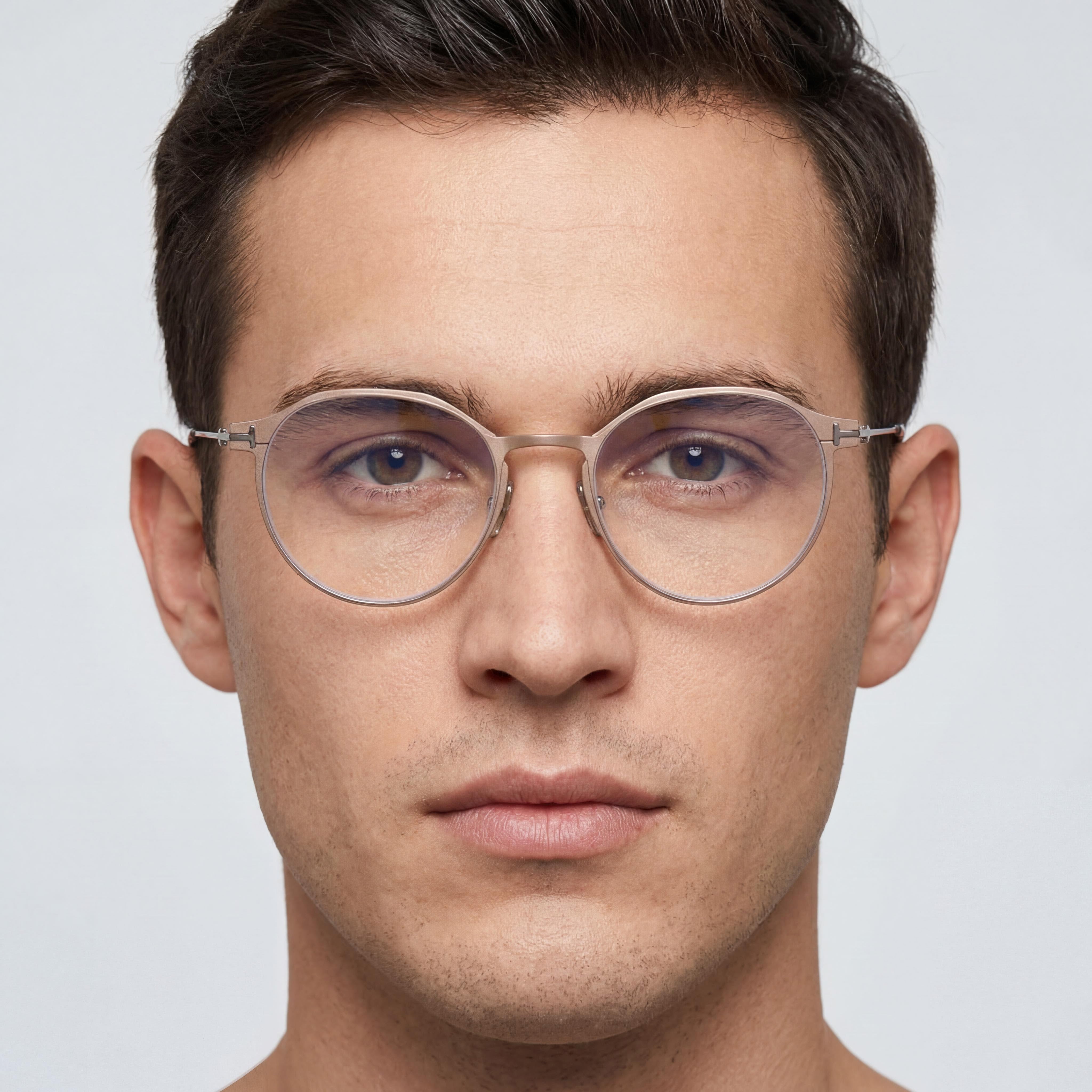 Tom Ford Modern Men's Matte Light Bronze Brown Magnesium Oval Full Rim Optical Frames 52-19-145mm, Photo 4
