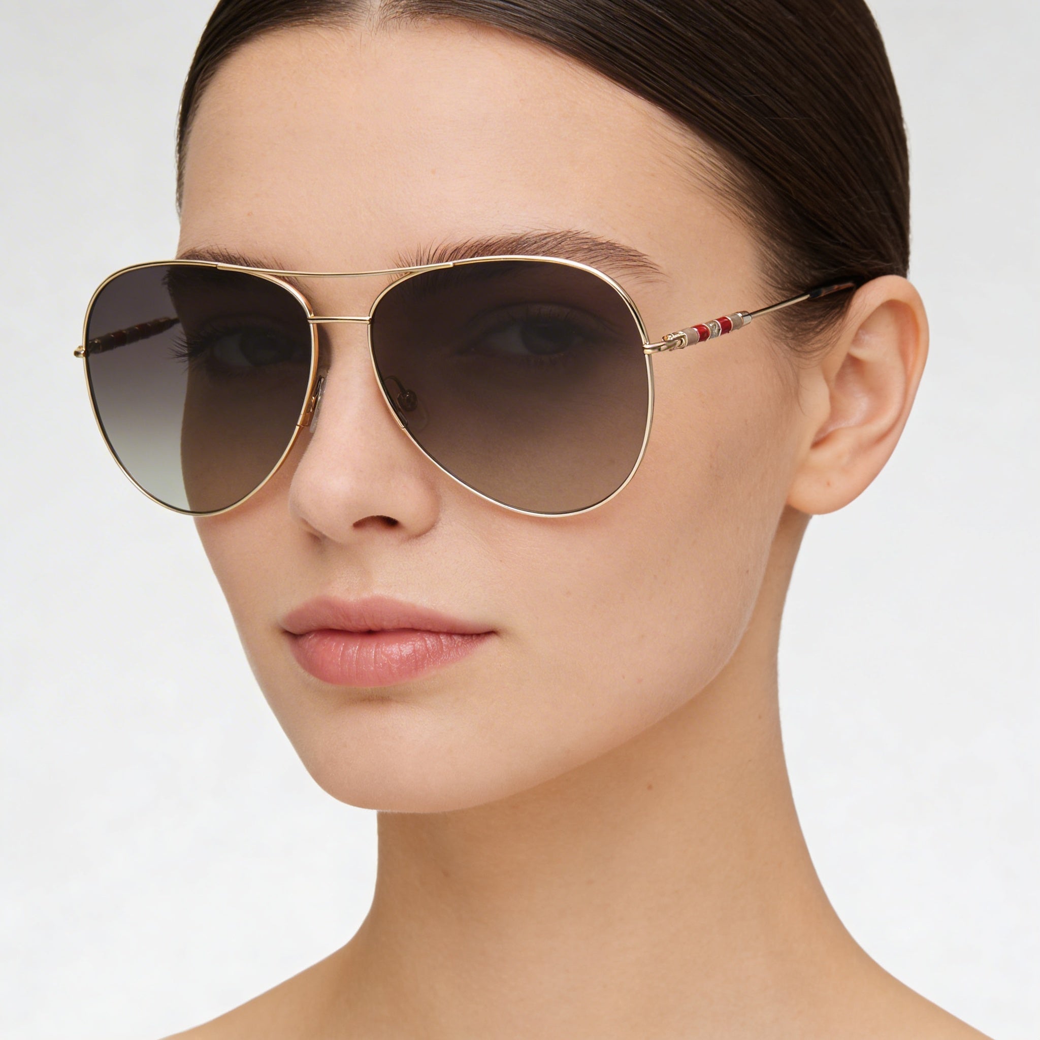 Gafas de sol Carolina Herrera Ch 0034/S para mujer, de acero inoxidable, color marrón dorado degradado, 64 mm, con protección UV y graduadas., Photo 5