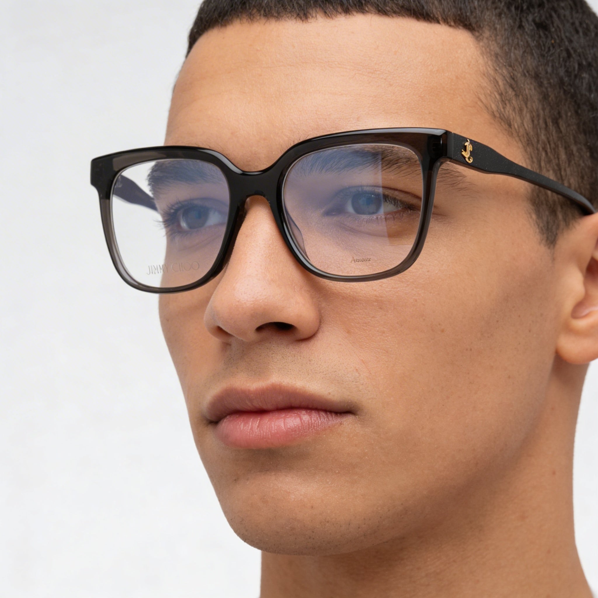 JIMMY CHOO Gafas modernas de acetato para hombre con 51 mm de ancho de lente, 19 mm de ancho de puente y 145 mm de longitud de patilla, Photo 3