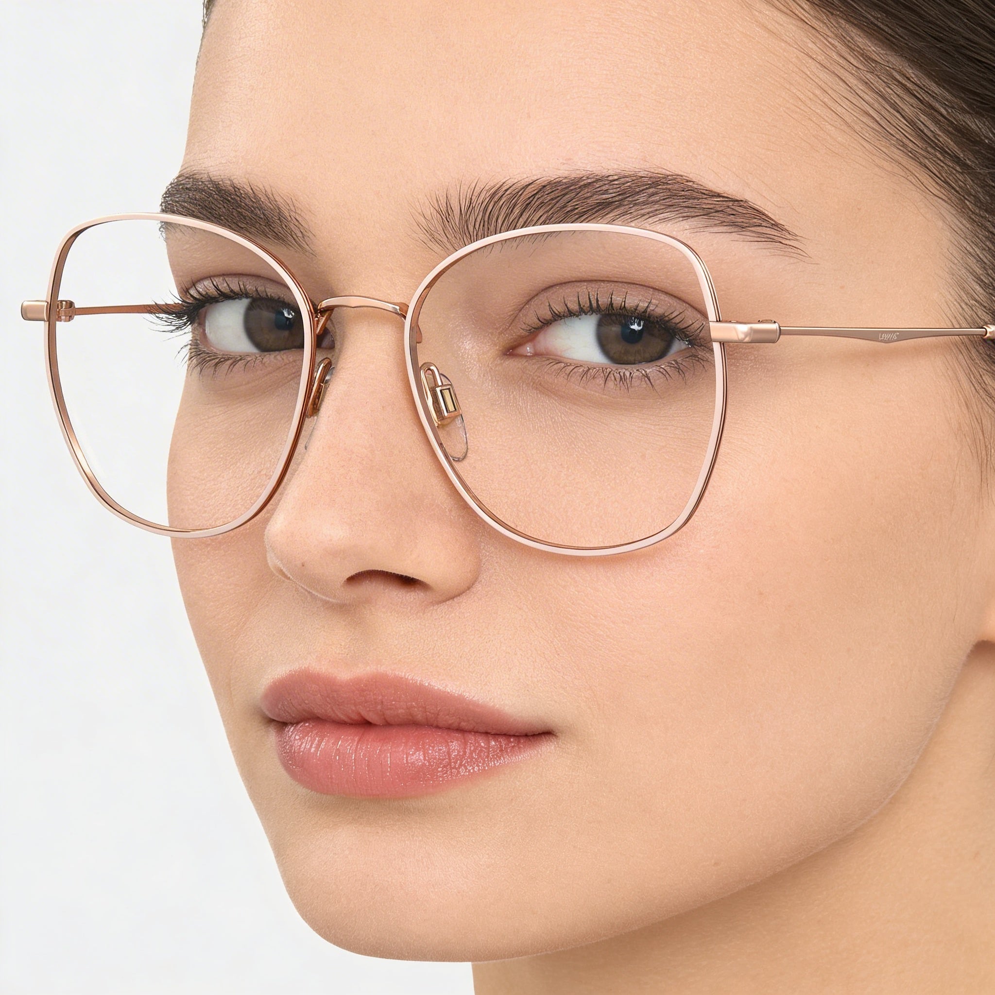 Levi's Lv 5023 Women's Pink Metal Frame Non Eyeglasses, 52mm Lens Width, 18mm Bridge, 145mm Temple Length, Photo 3