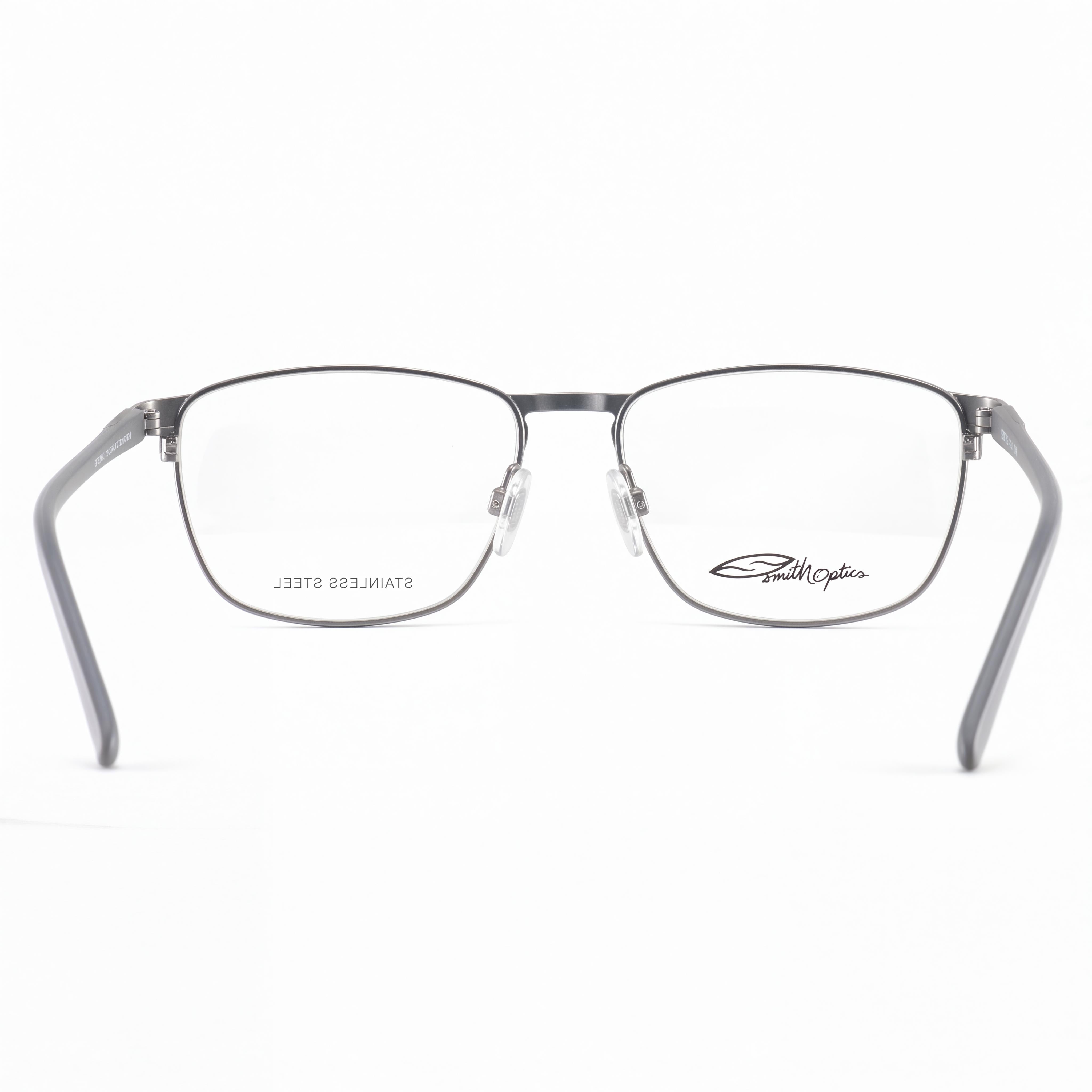 Gafas graduadas Smith Ralston para hombre, cuadradas, de metal, color gris rutenio mate, con lentes transparentes de demostración, 16-140 mm, Photo 3