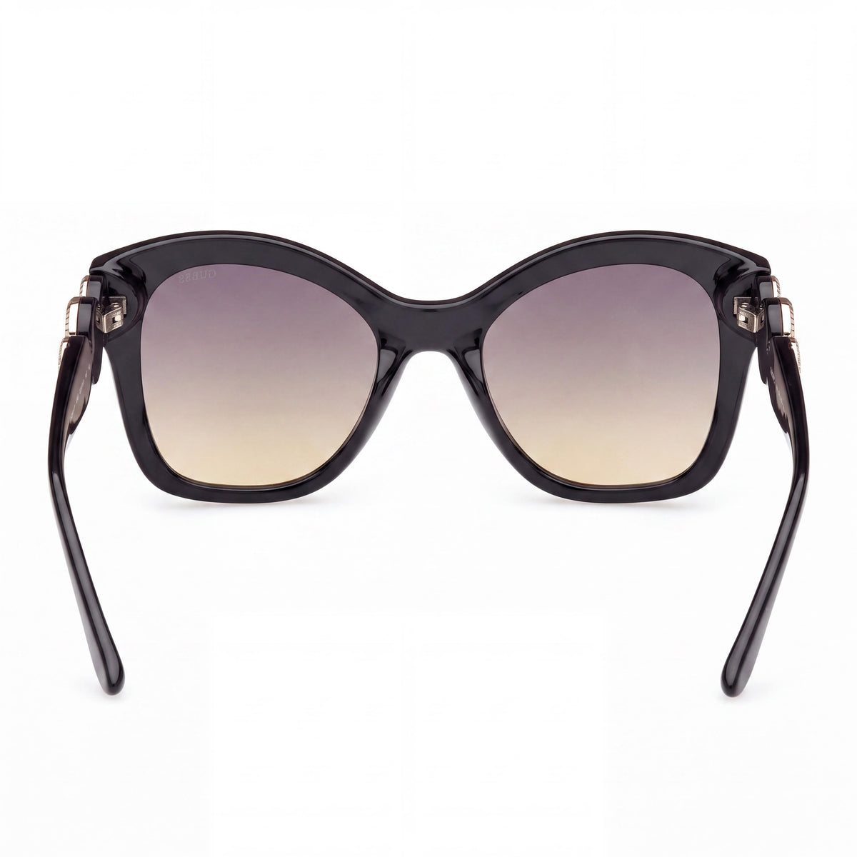GUESS Unisex Butterfly Plastic Sunglasses Shiny Black UV 400 Non-Polarized 55mm, Photo 4
