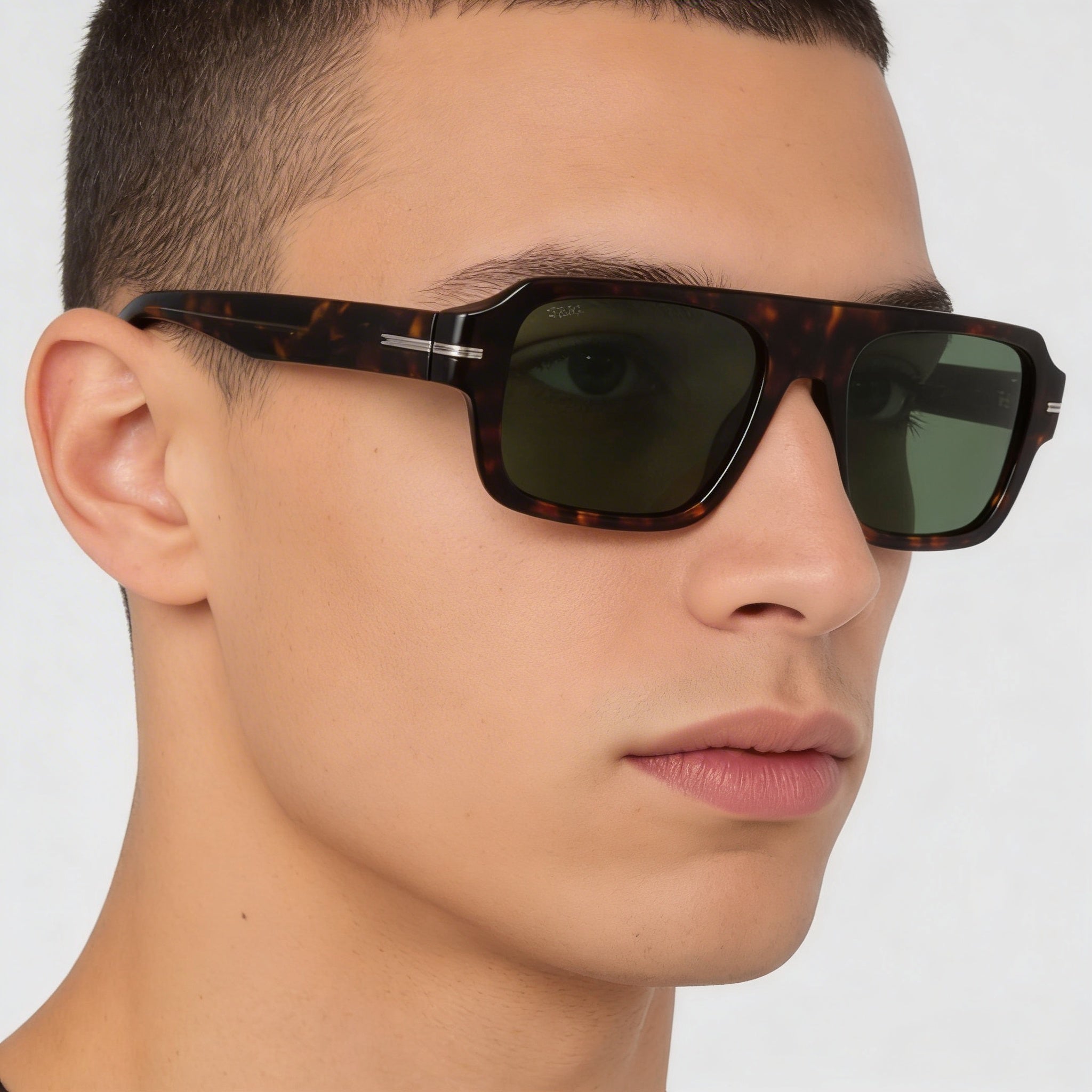 Gafas de sol rectangulares Hugo Boss 1595/S Style & Expression para hombre, Habana Verde, aceite ecológico, sin polarizar, protección UV, 53-19-145mm, Photo 4