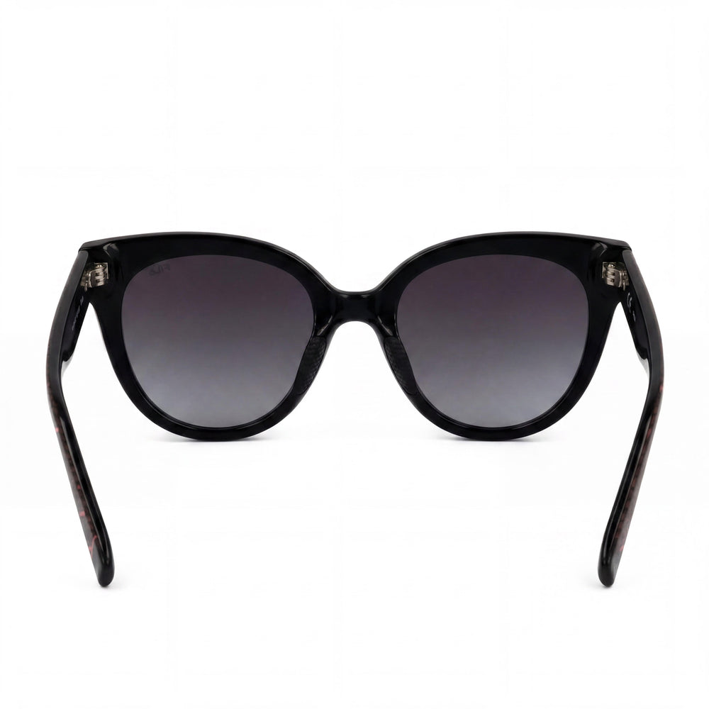 Gafas de sol FILA Casual para mujer con protección UV inyectada, montura negra brillante, lentes ahumadas degradadas, 51 mm