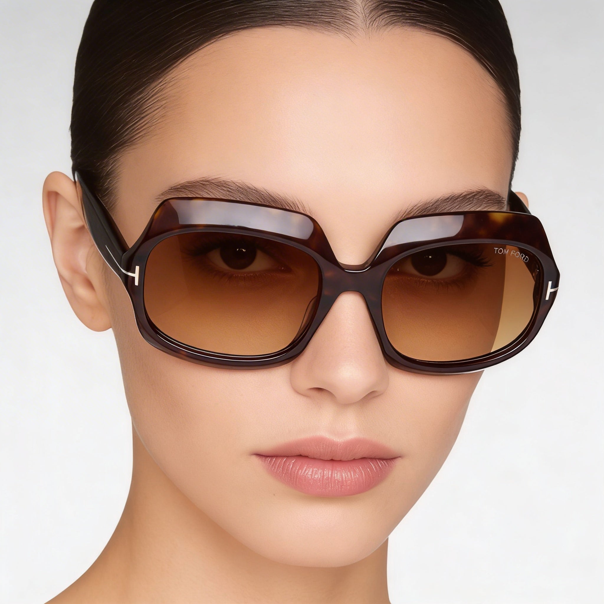 Tom Ford Women's Classic Sunglasses, Dark Havana Light Brown Shaded Frame, Gradient Brown Lenses, 60mm, Photo 4