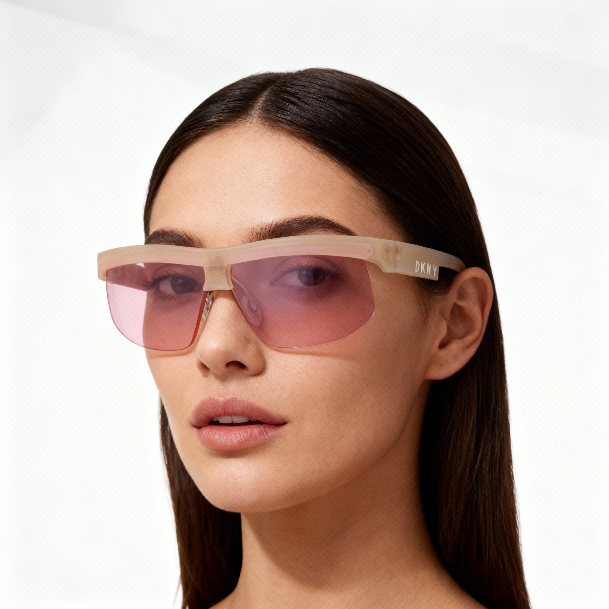 Gafas de sol DKNY Classic para mujer, color nude, con protección UV, lentes rosas no polarizadas, ancho de lente: 66 mm, puente: 4 mm, patilla: 140 mm, Photo 4