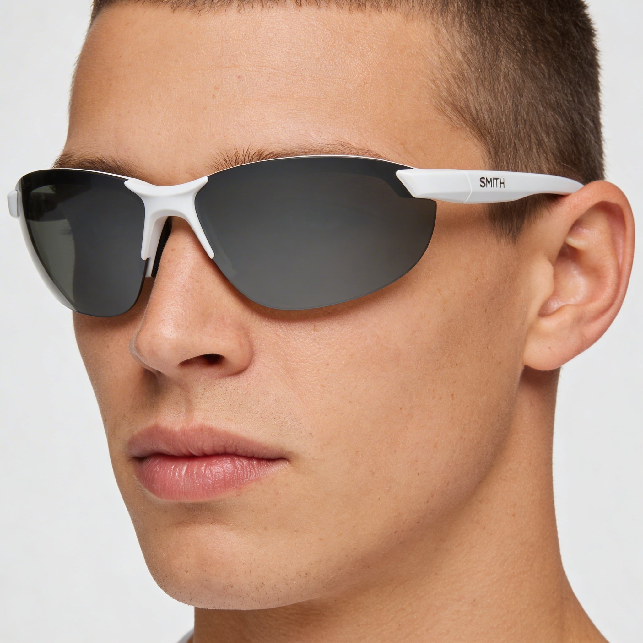 SMITH Parallel 2 Carbonic Polarized Sunglasses, Matte White Polyamide, Platinum Mirror Lenses, Unisex 71mm UV Protected, Photo 5