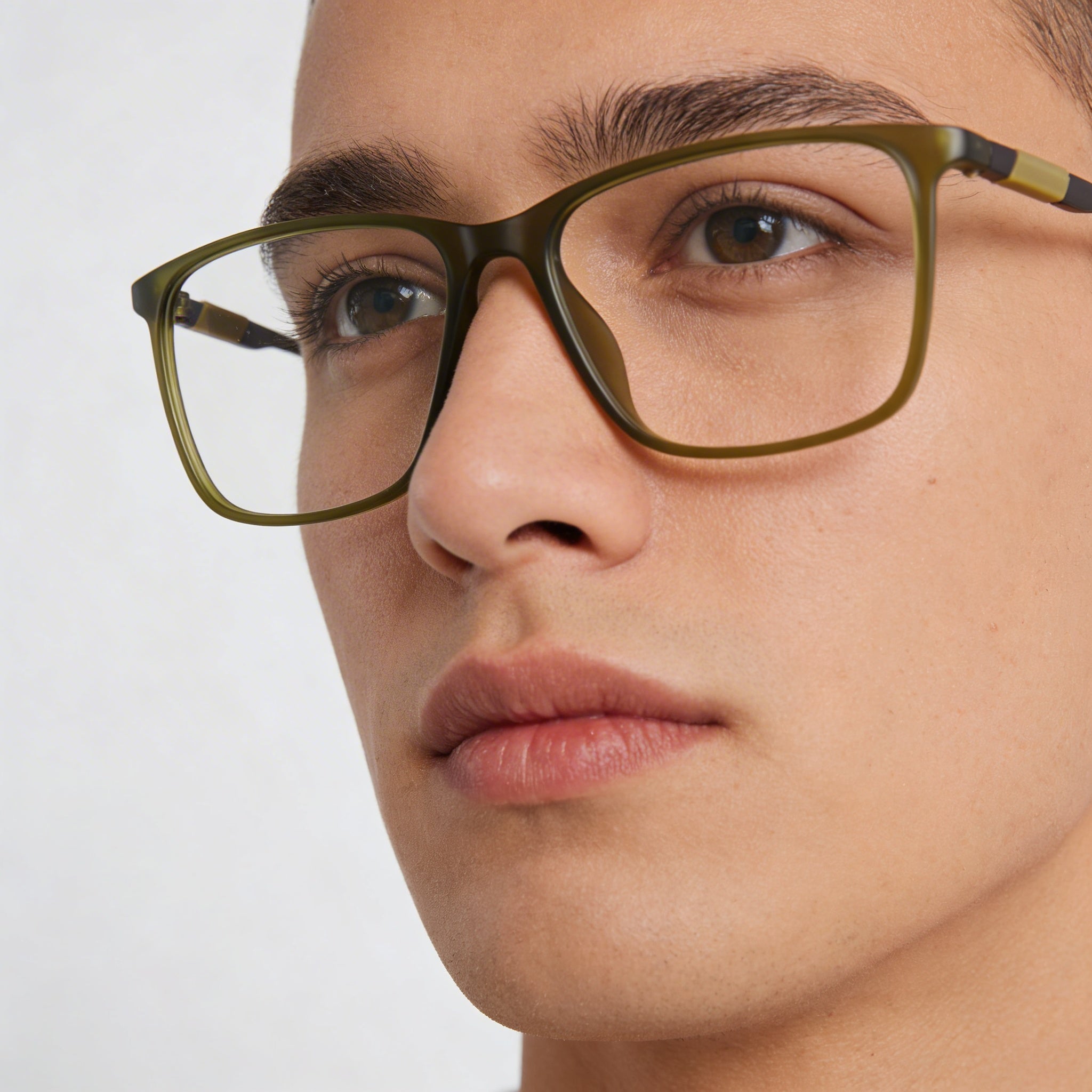 Flexon EP8019 Unisex Eyeglasses with Iniettato Frame and Polycarbonate Non- Lenses Matte Crystal Moss 54mm, Photo 5