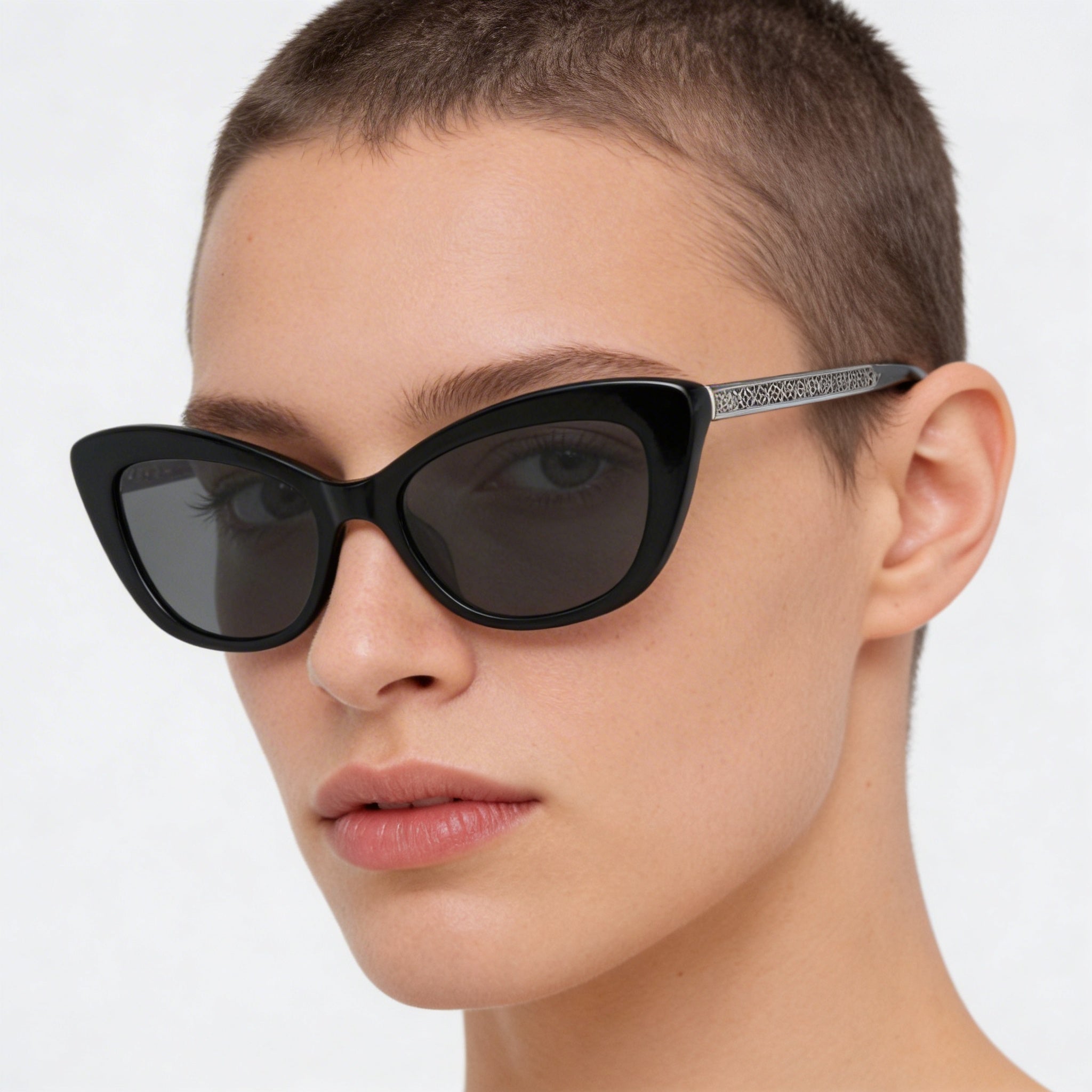 kate spade new york Modern Cat Eye Unisex Black Grey Plastic Black Lens 100% UV Protection 54mm, Photo 3