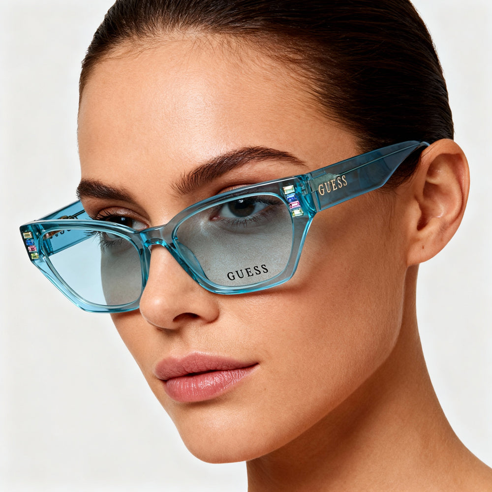 GUESS GU2967 Women's Modern Eyeglass Frames, Bright Turquoise Plastic, Lens 51mm, Bridge 16mm, Temple 145mm
