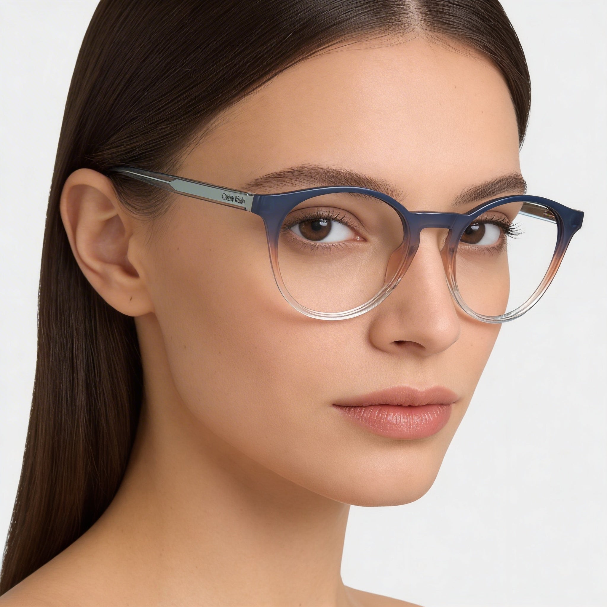 Calvin Klein CK23549 Gafas Redondas Azules Nude para Mujer, 50mm, Photo 5
