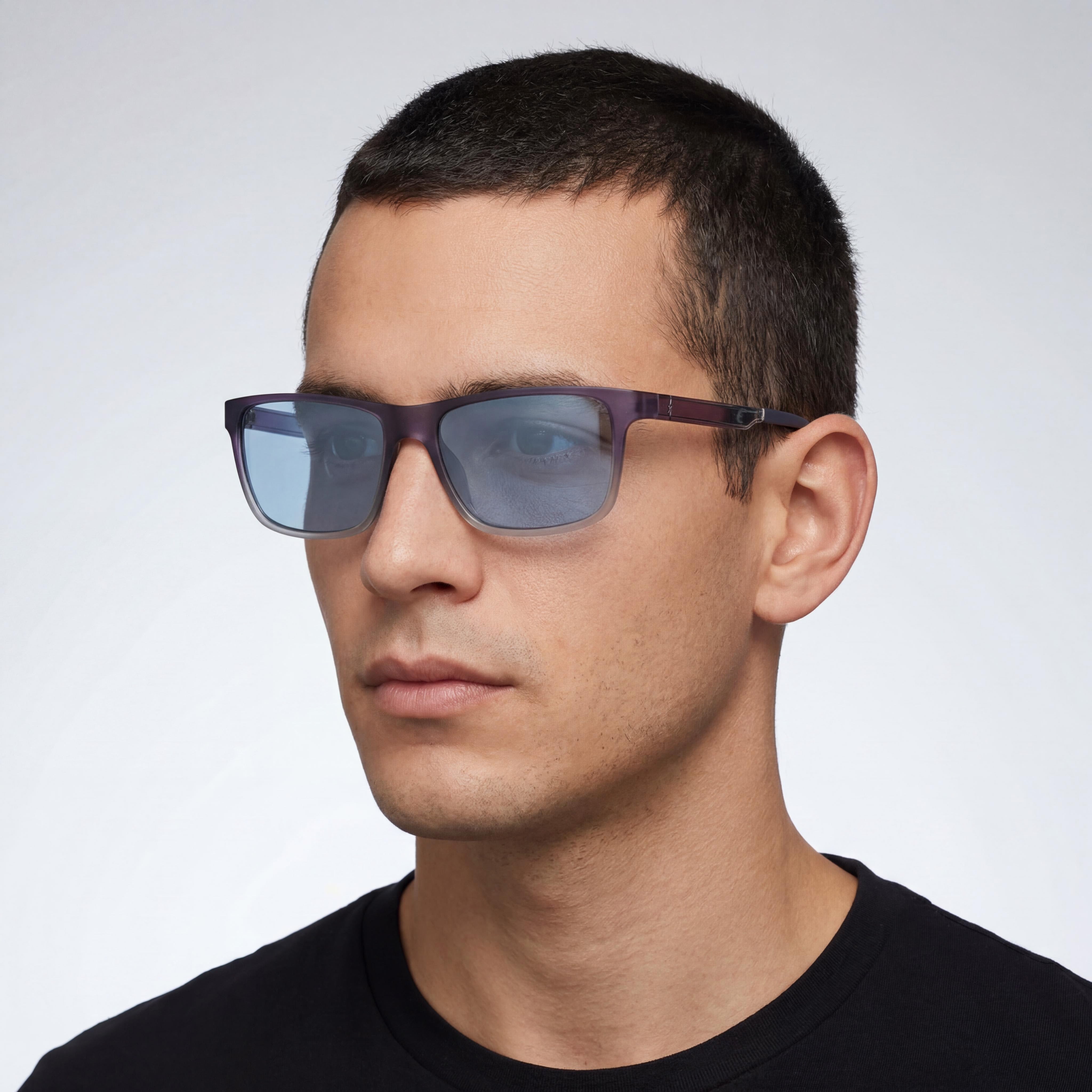 MARCOLIN USA, INC Men's Lightweight Ultem Blue Frame Smoke Polarized 100% UV Protection Anti-Reflective Sunglasses, Photo 4